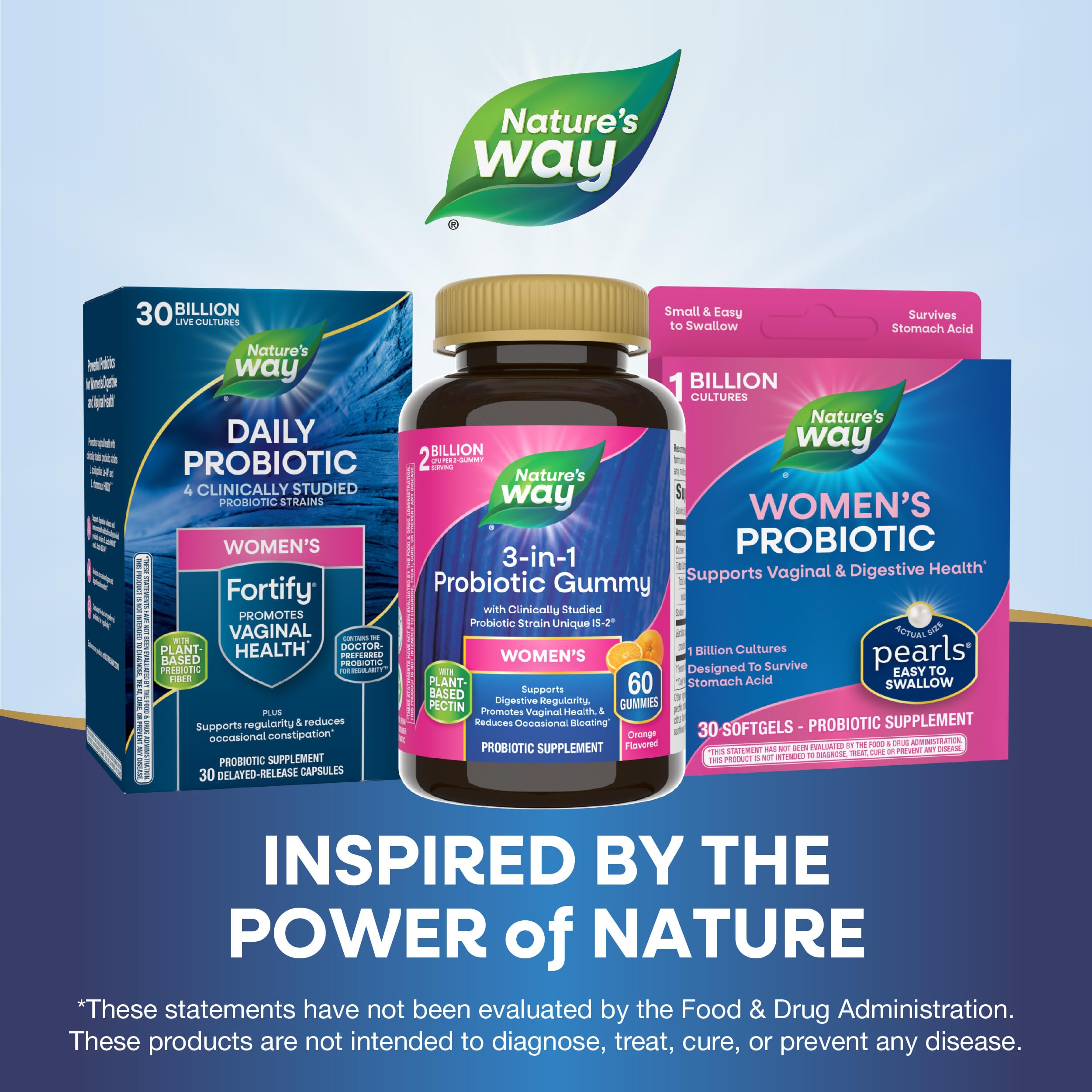 Nature’s Way 3-in-1 Women’s Probiotic Gummies, Reduces Occasional Bloating*, Supports Digestive & Vaginal Health*, Clinically Studied Probiotic Strain, Gluten Free, Orange Flavored, 60 Gummies Nature's Way uk supplements