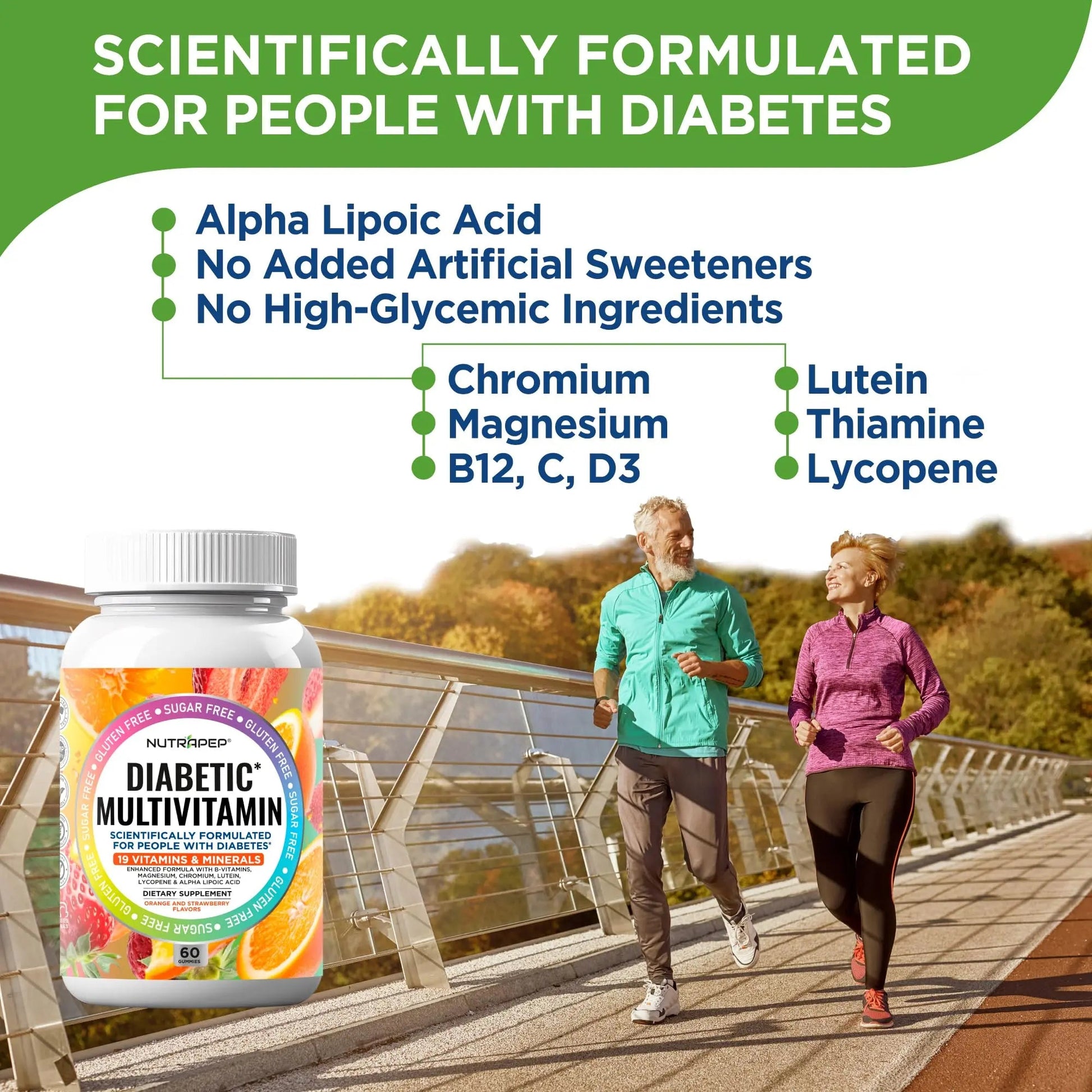 NutraPep Premium Multivitamin Chewable Gummies for Women & Men - Sugar-Free & Gluten Free Supplement Vitamins NutraPep uk supplements