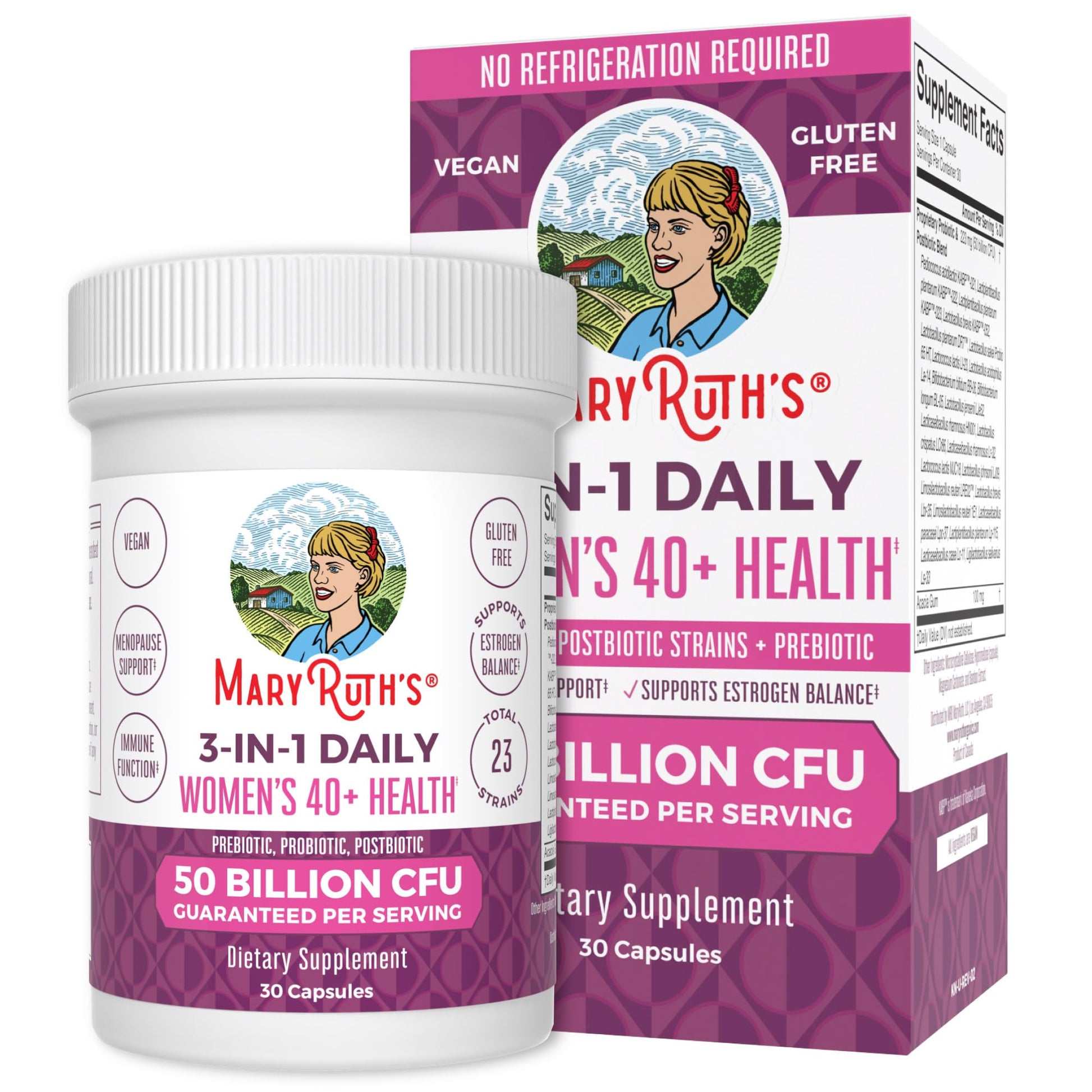 Mary Ruth's 3 in 1 Women's 40+ Health Probiotic, 30 CT MaryRuth Organics uk supplements