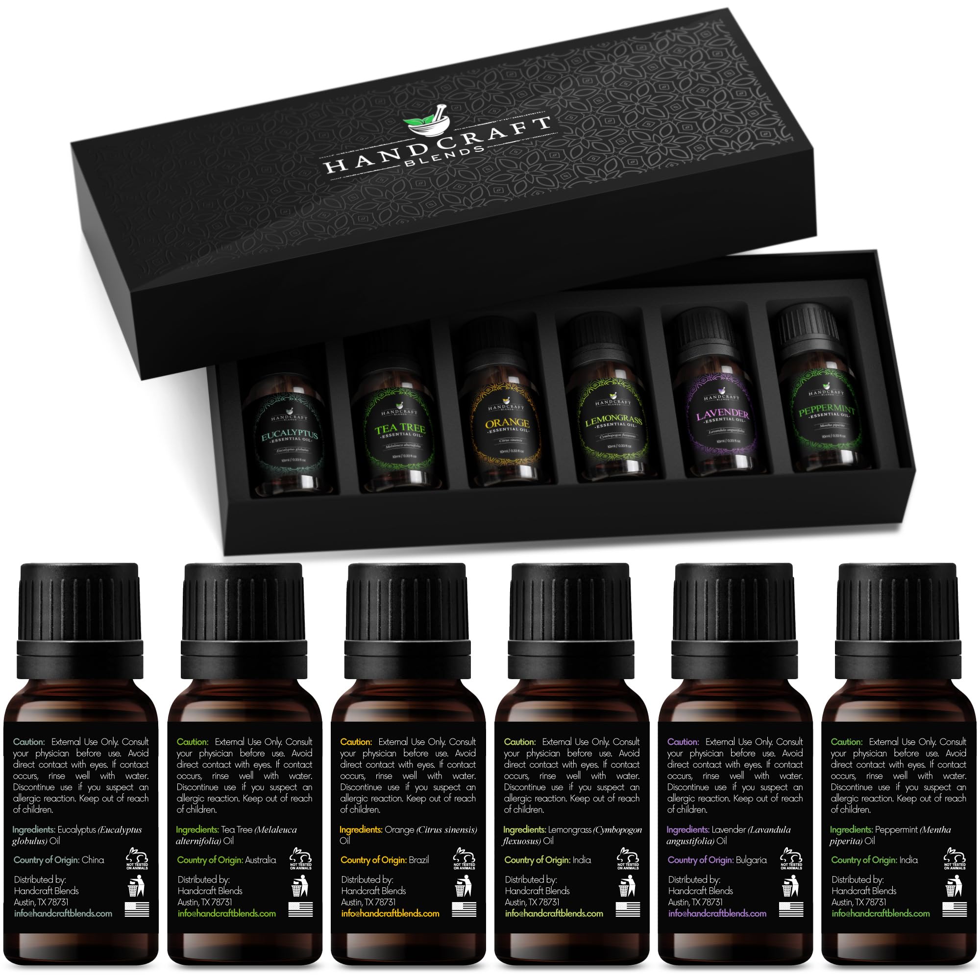 Handcraft Essential Oils Set – Top 6 Essential Oil Diffuser Oils for Home, Candle Making, Aromatherapy Oils Handcraft Blends uk supplements