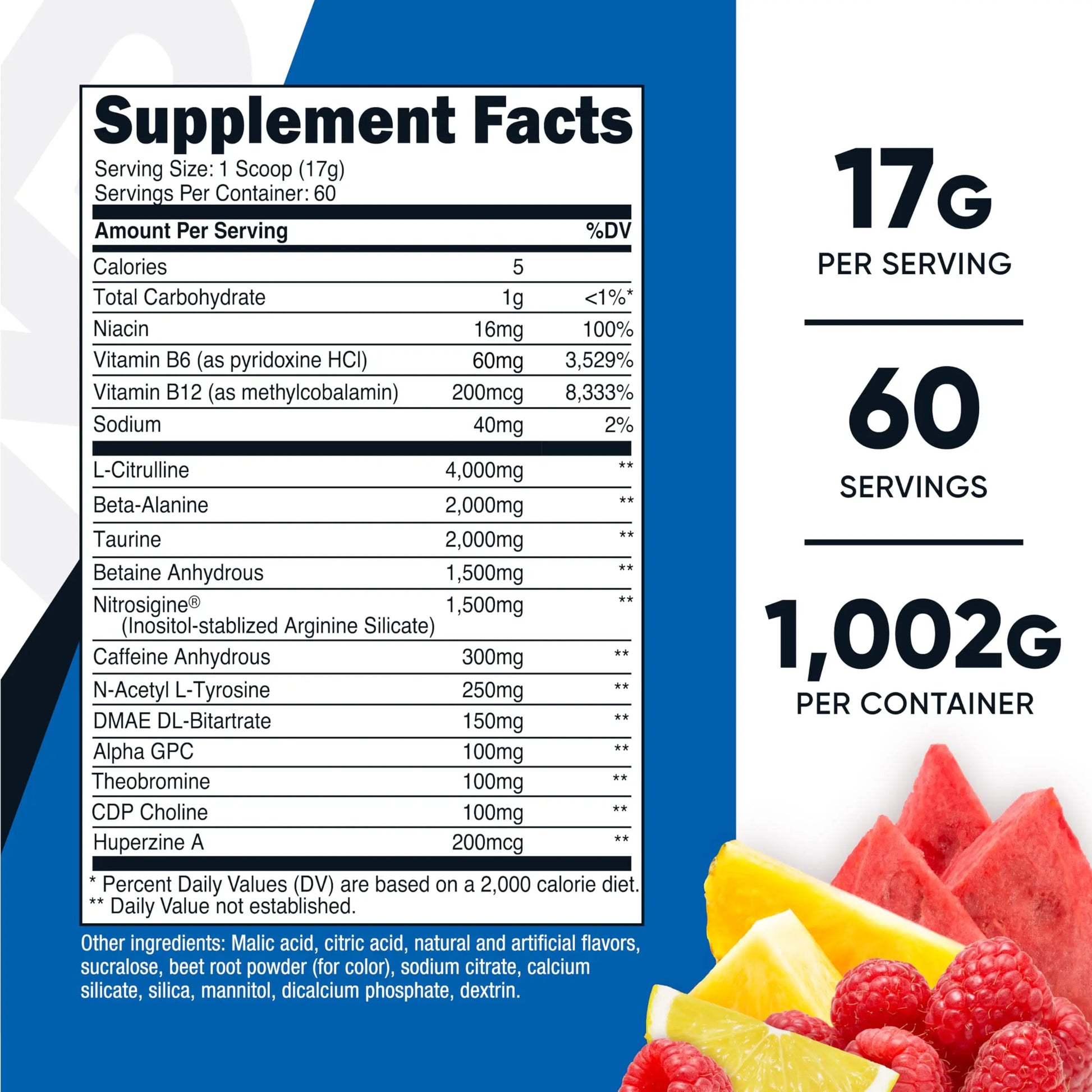 Nutricost Pre-X Xtreme Pre-Workout Complex Powder, Fruit Punch, 60 Servings, Vegetarian, Non-GMO and Gluten Free Nutricost uk supplements