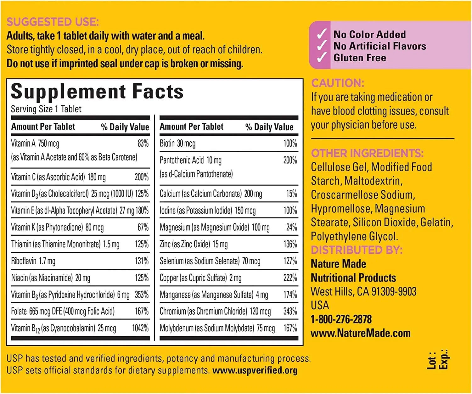 Nature Made Multi for Her 50+ Vitamin/Mineral Tablets 90 ea (Pack of 4) Nature Made uk supplements