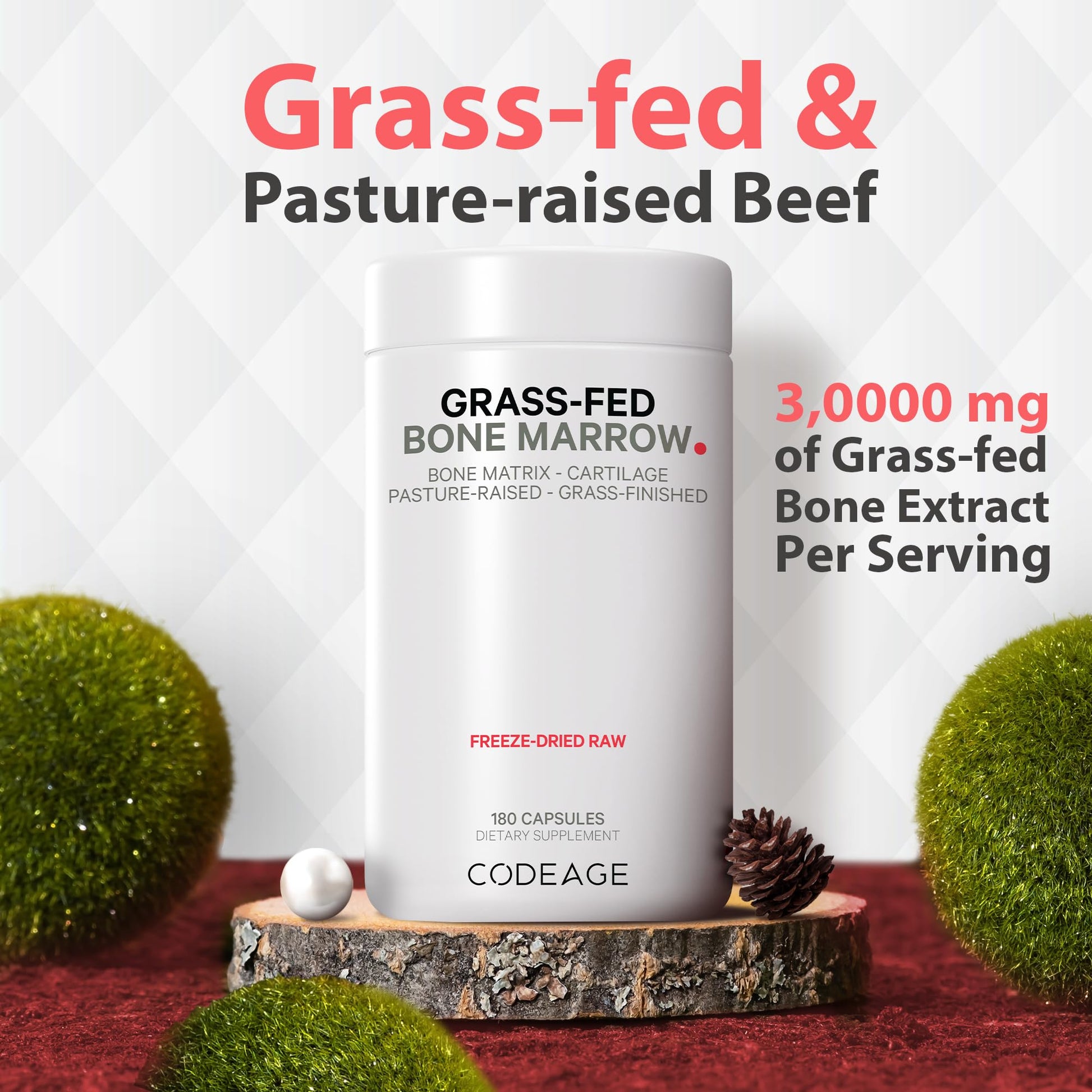 Codeage Grass Fed Bone Marrow, Full Spectrum Whole Bone Extract Codeage uk supplements