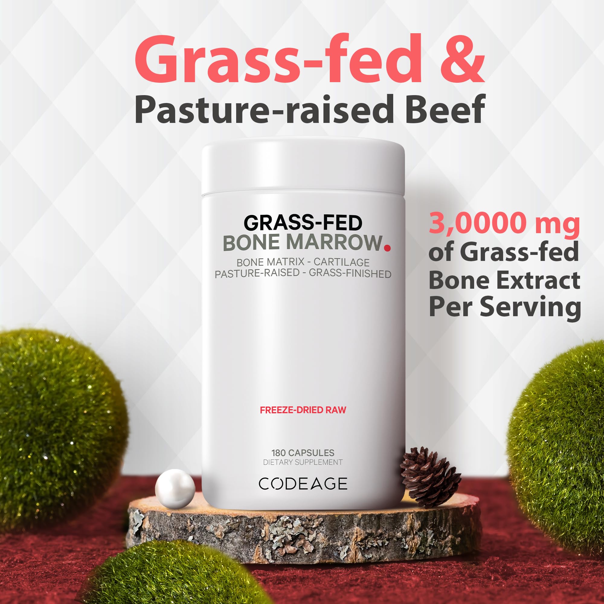Codeage Grass Fed Bone Marrow, Full Spectrum Whole Bone Extract Codeage uk supplements