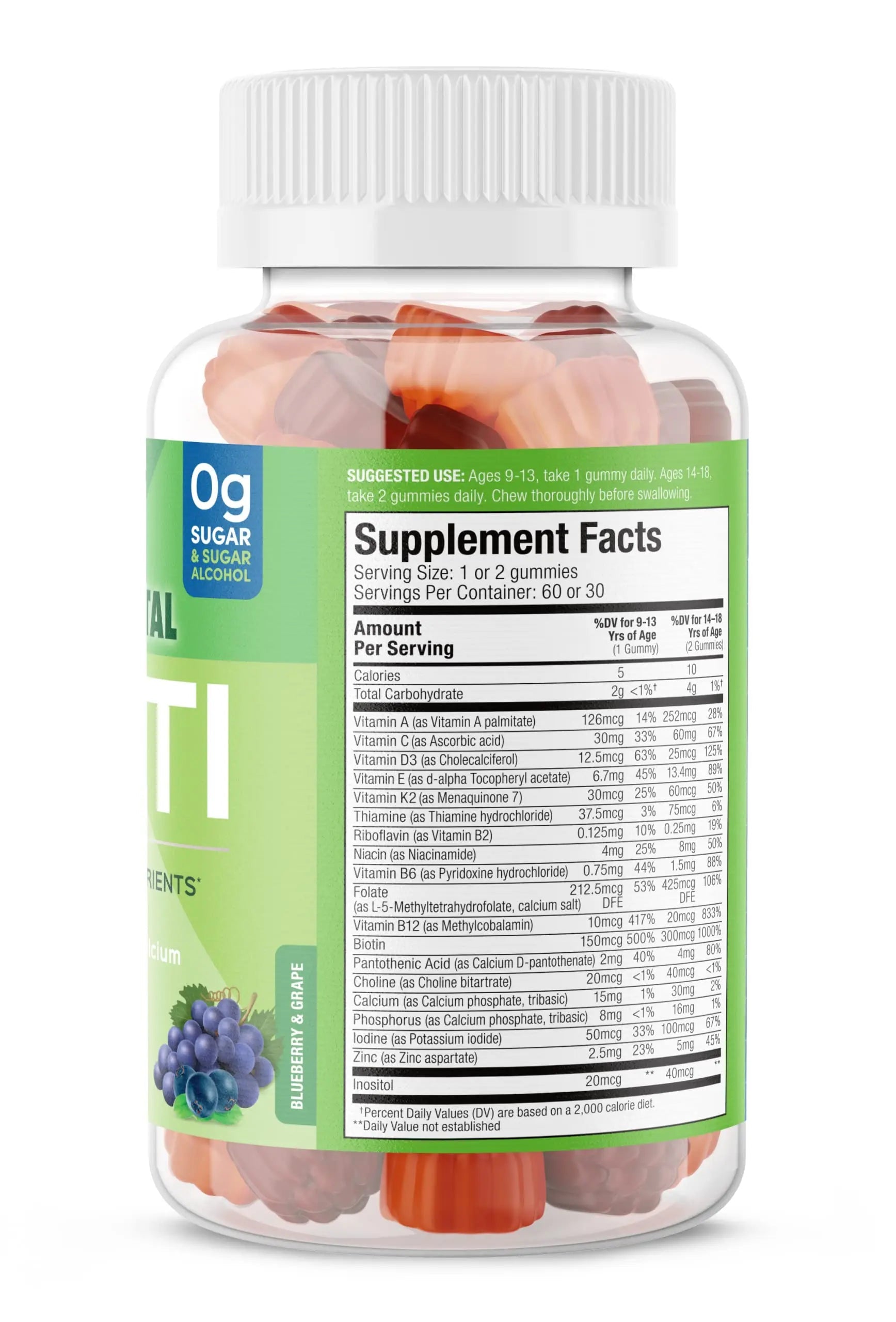 SUKU Teen Boy Multivitamin Gummies – Vitamins A, B12, C, D3, E, Zinc & Biotin – Sugar-Free Vegetarian Supplement SUKU uk supplements