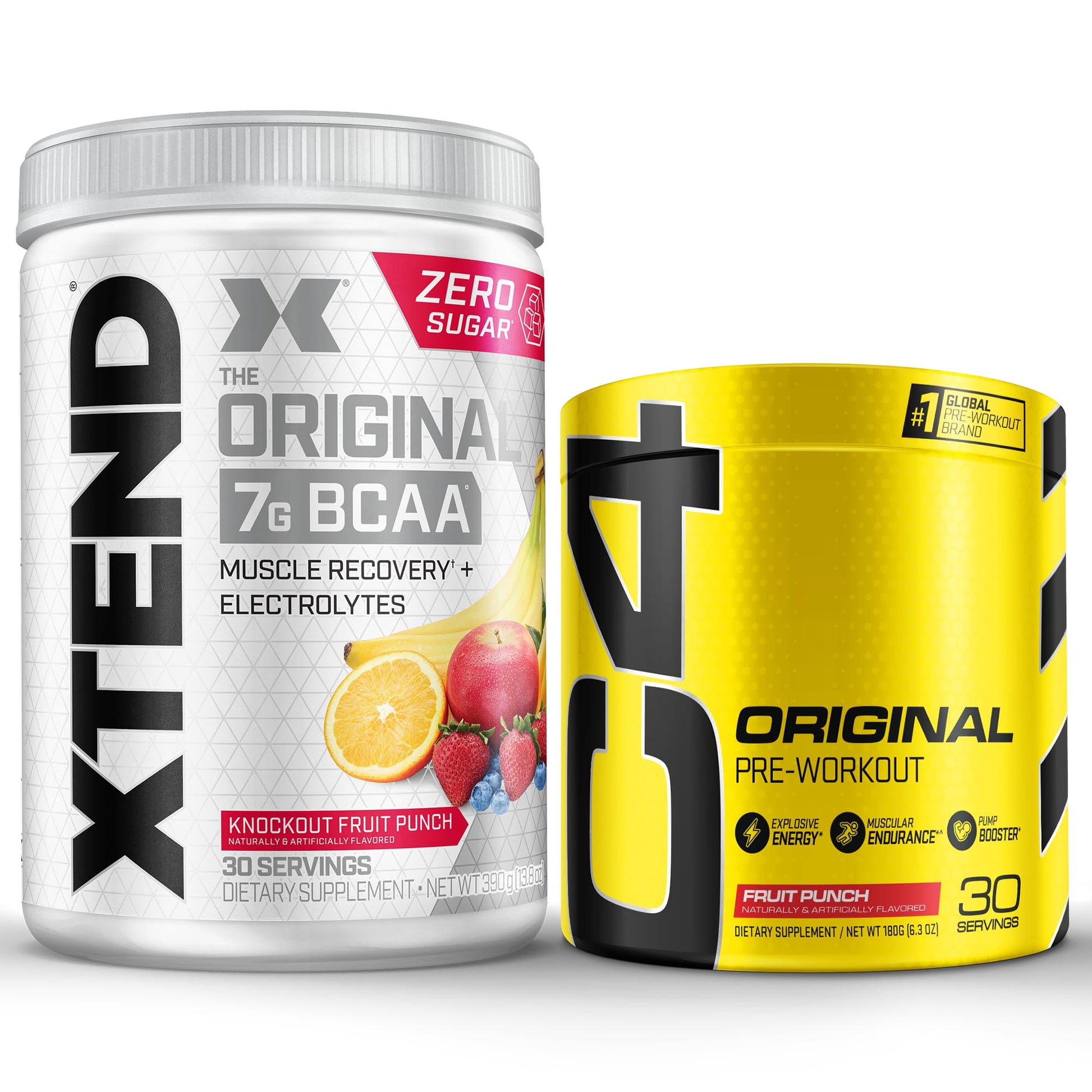Cellucor Pre Workout & BCAA Bundle, C4 Original Pre Workout Powder, Fruit Punch Scivation uk supplements