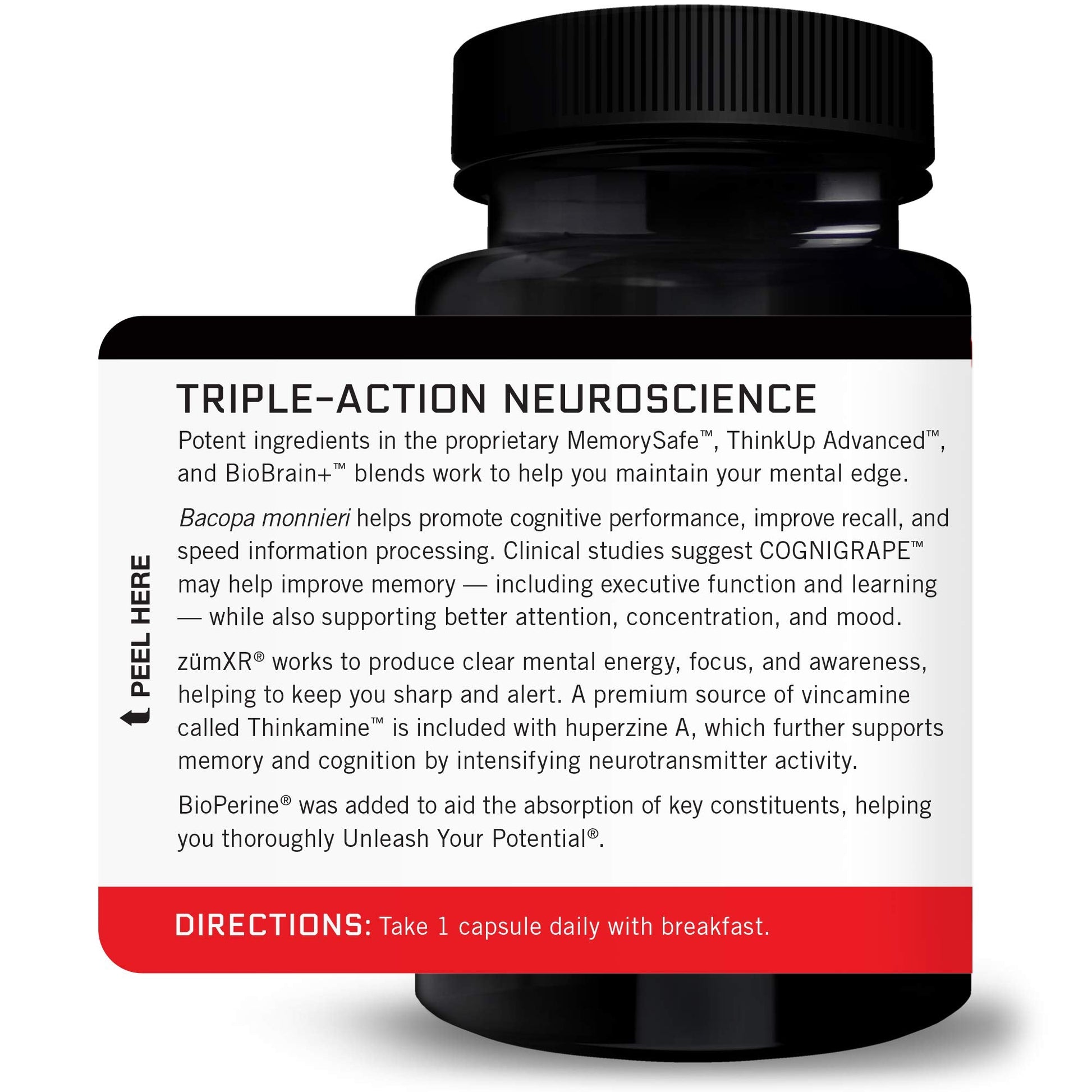 Force Factor Forebrain Nootropic Brain Supplement with Caffeine Bacopa and Huperzine A Capsules 3Pack, White, 90 Count Force Factor uk supplements