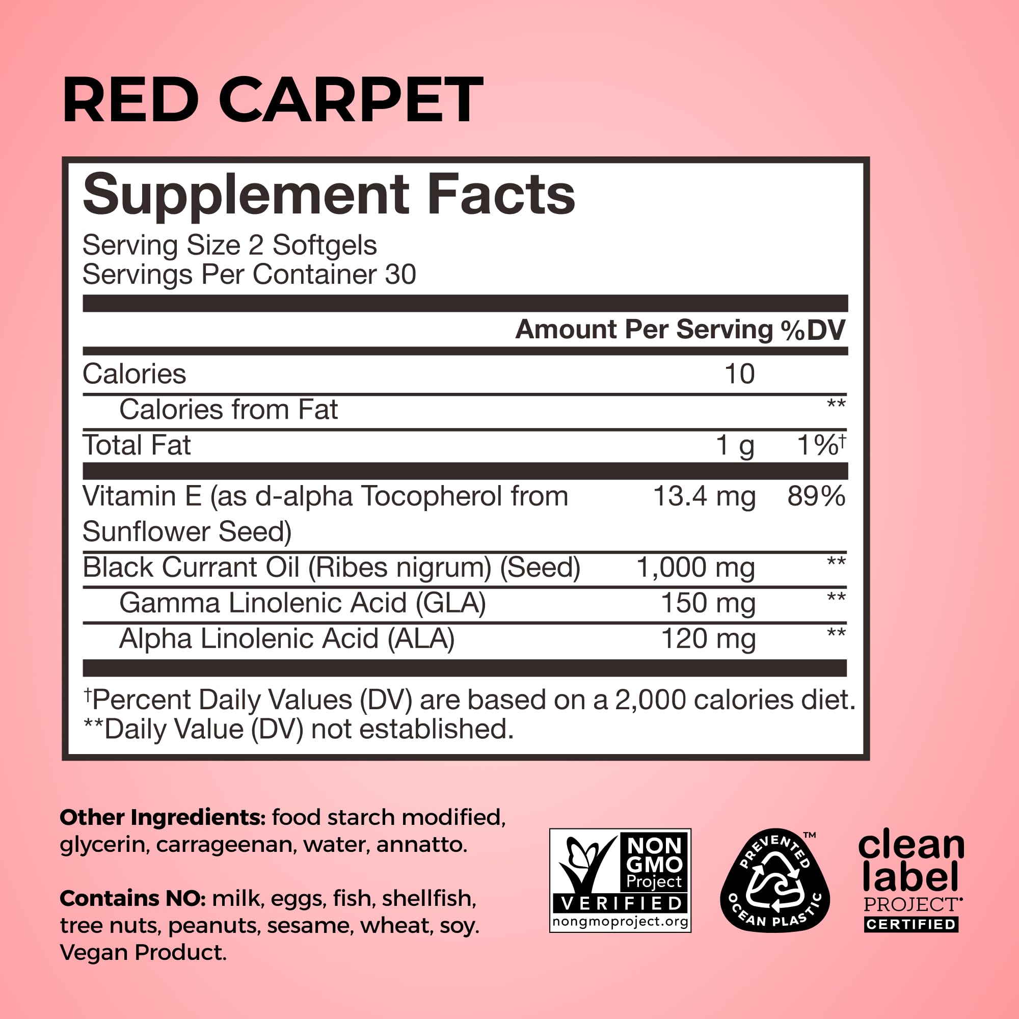 HUM Red Carpet Skin & Hair Vitamins for Women with Omega 3 Fatty Acids, Vitamin E, and Black Currant Seed Oil, Supplement for Skin Health & Healthy Hair Follicles Support, 60 Count HUM uk supplements