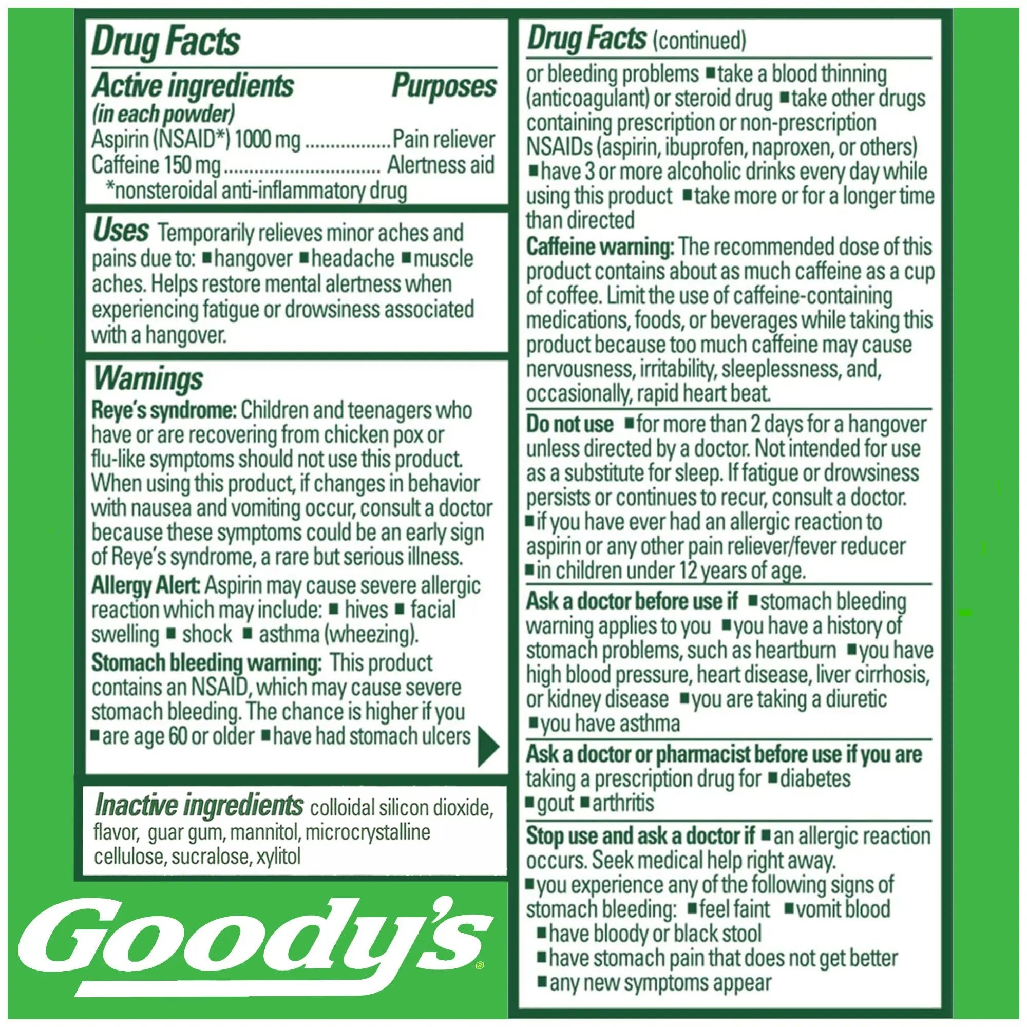 Goody's Hangover Powders, Fast Pain Relief & Boost of Alertness Berry Citrus, 4 ct (Pack of 1) Goody's uk supplements