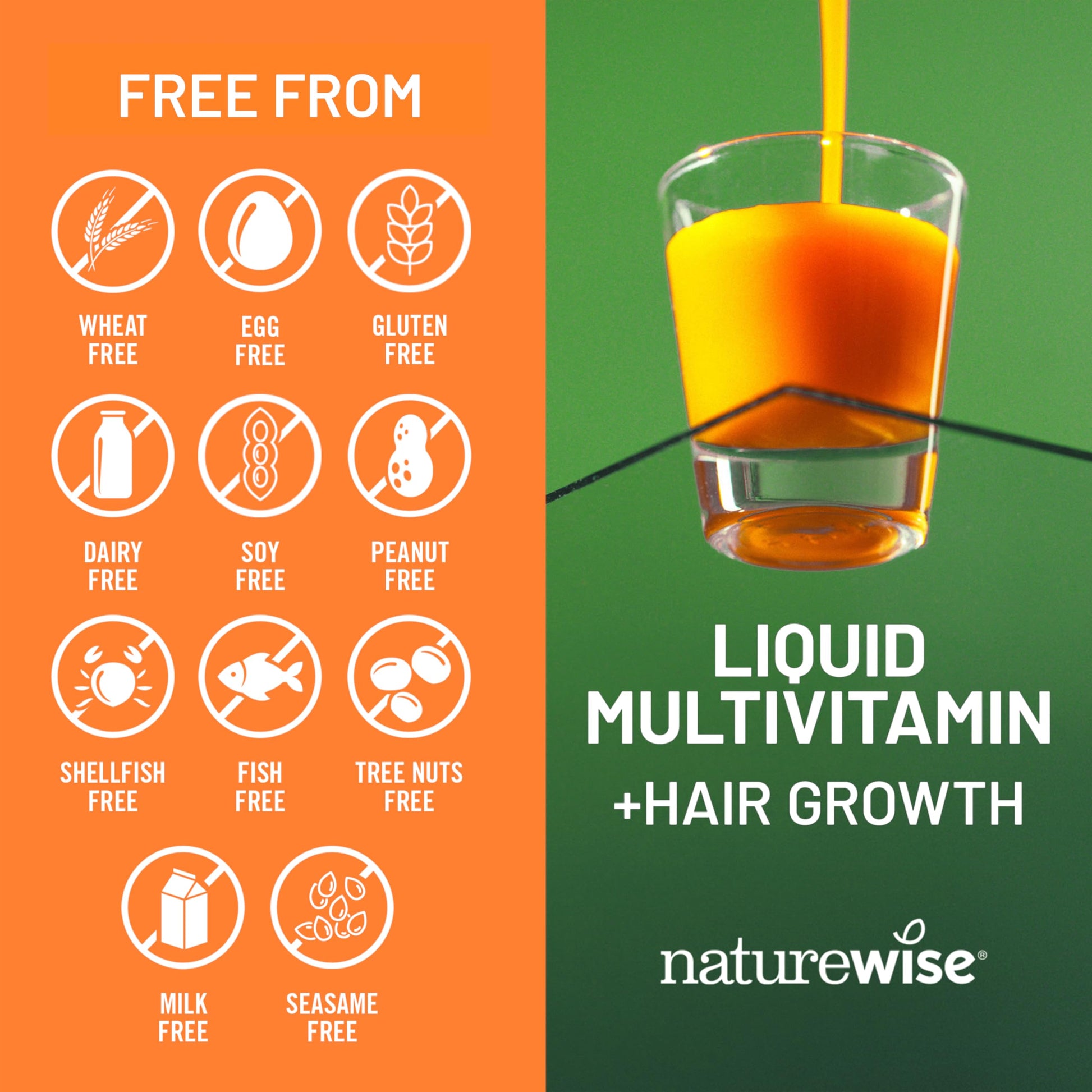 NatureWise Liquid Multivitamin Hair Growth for Women & Men + Tocogaia® for Hair Growth & Skin Elasticity Support + Biotin, Vitamin D, E, B NatureWise uk supplements