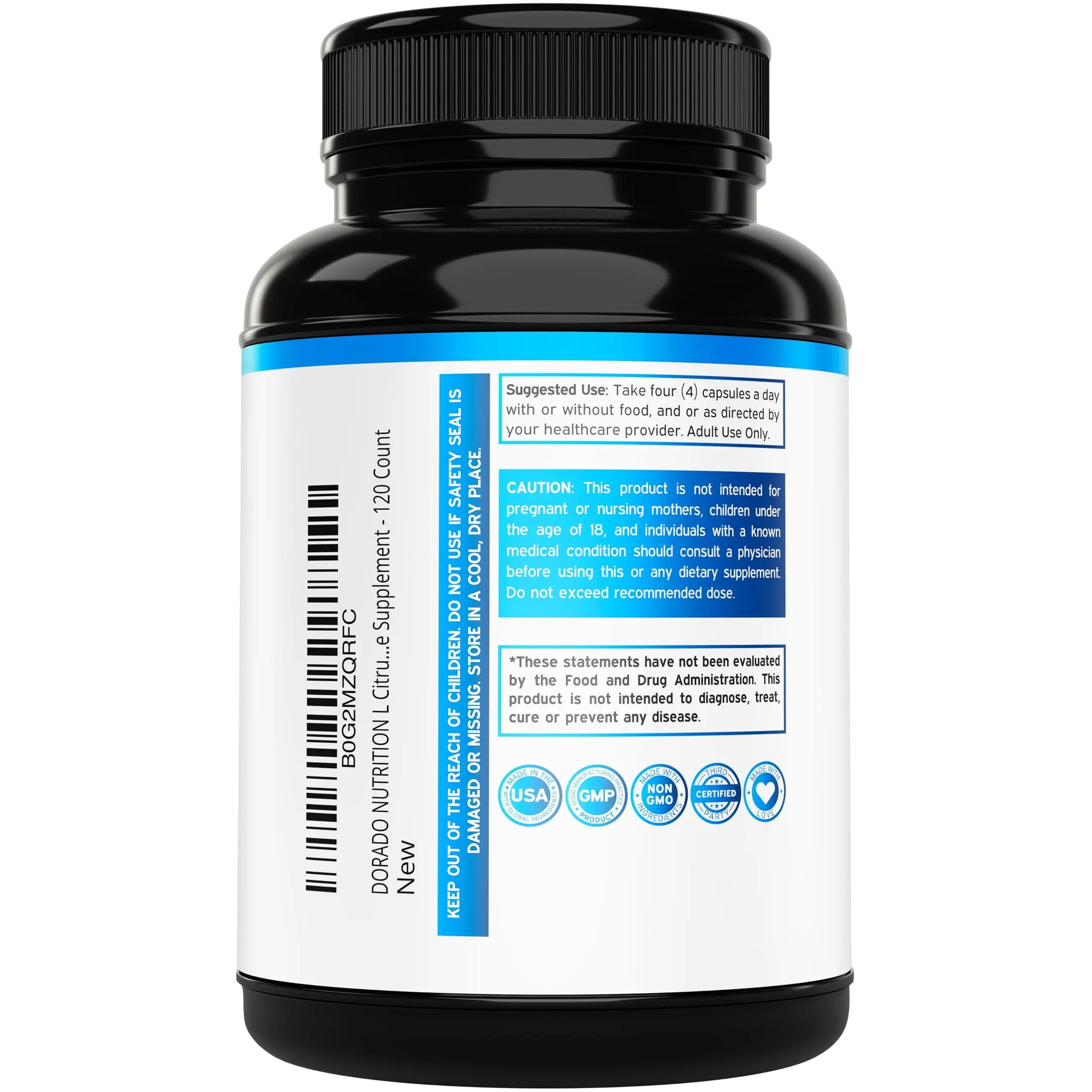 L Citrulline 3000mg Supplement (120 Capsules) Support L Arginine & Nitric Oxide Pills - L-Citrulline For Men & Women - Muscle Recovery & Pump Supplement - 3rd Party Tested DORADO NUTRITION uk supplements