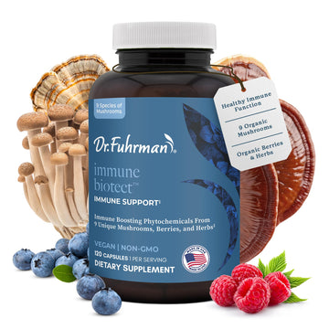 Dr. Fuhrman All Natural Immune Support Supplement | Whole-Food Derived Vitamin for Immunity Defense | Organic Mushrooms, & Berries | Organic Lion’s Mane, Maitake, Reishi, and Elderberry | 120 Caps Dr. Fuhrman uk supplements