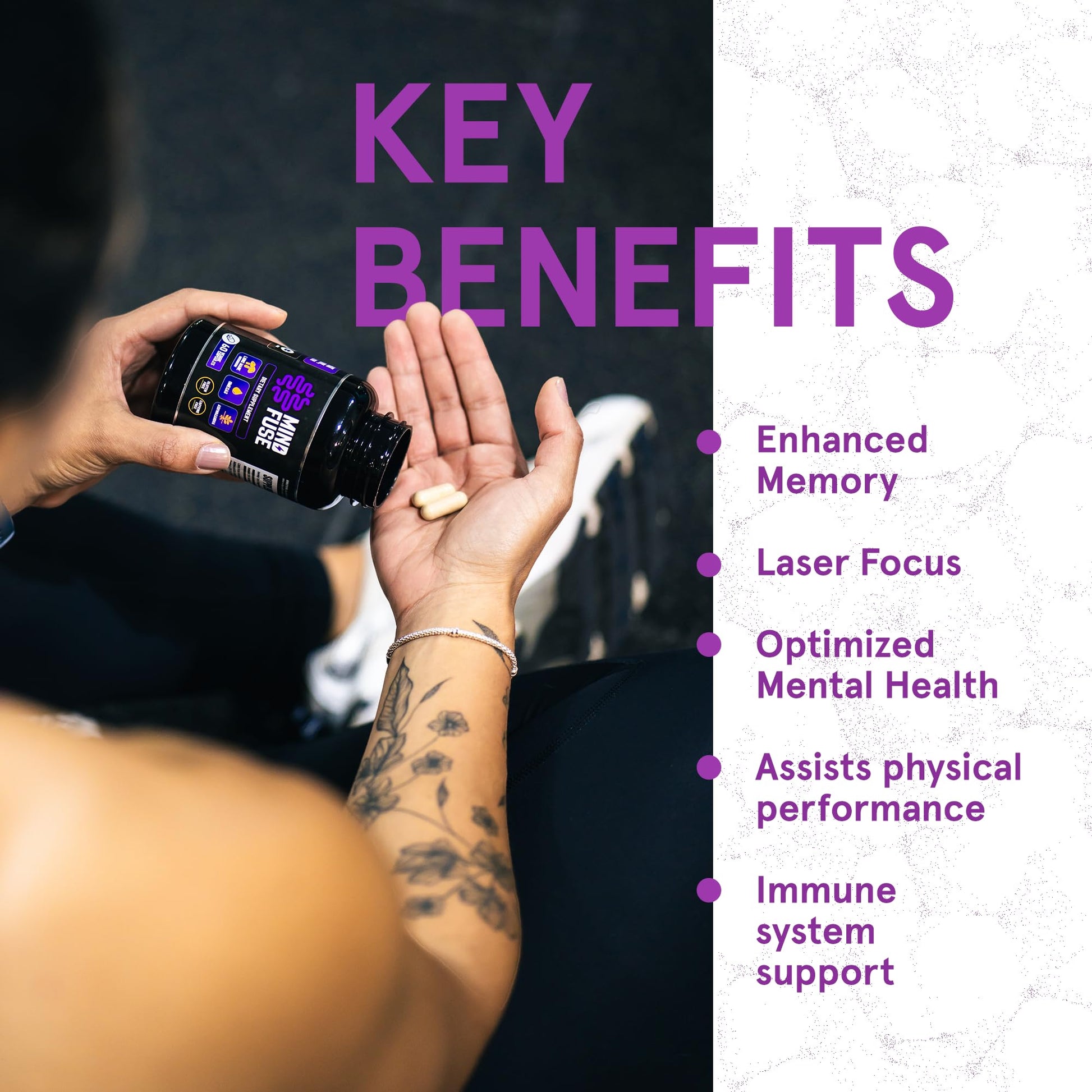 Nootropic Memory Booster Supplement for Adults - Lion’s Mane Capsules with Omega-3, Ashwagandha & L-Theanine for Focus & Memory - Gluten-Free 60 Capsules Mind Fuse uk supplements