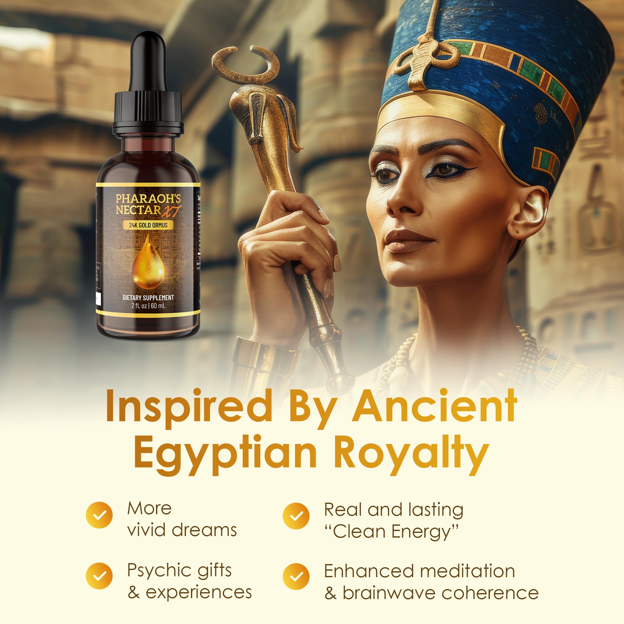Pineal XT Gold + Pharaoh's Nectar - Pineal Gland Supplement Bundle – 24K Monoatomic Gold Ormus Drops, Pineal Gland Decalcification, Third Eye Awakening, Focus, Energy & Manifestation Nutraville uk supplements