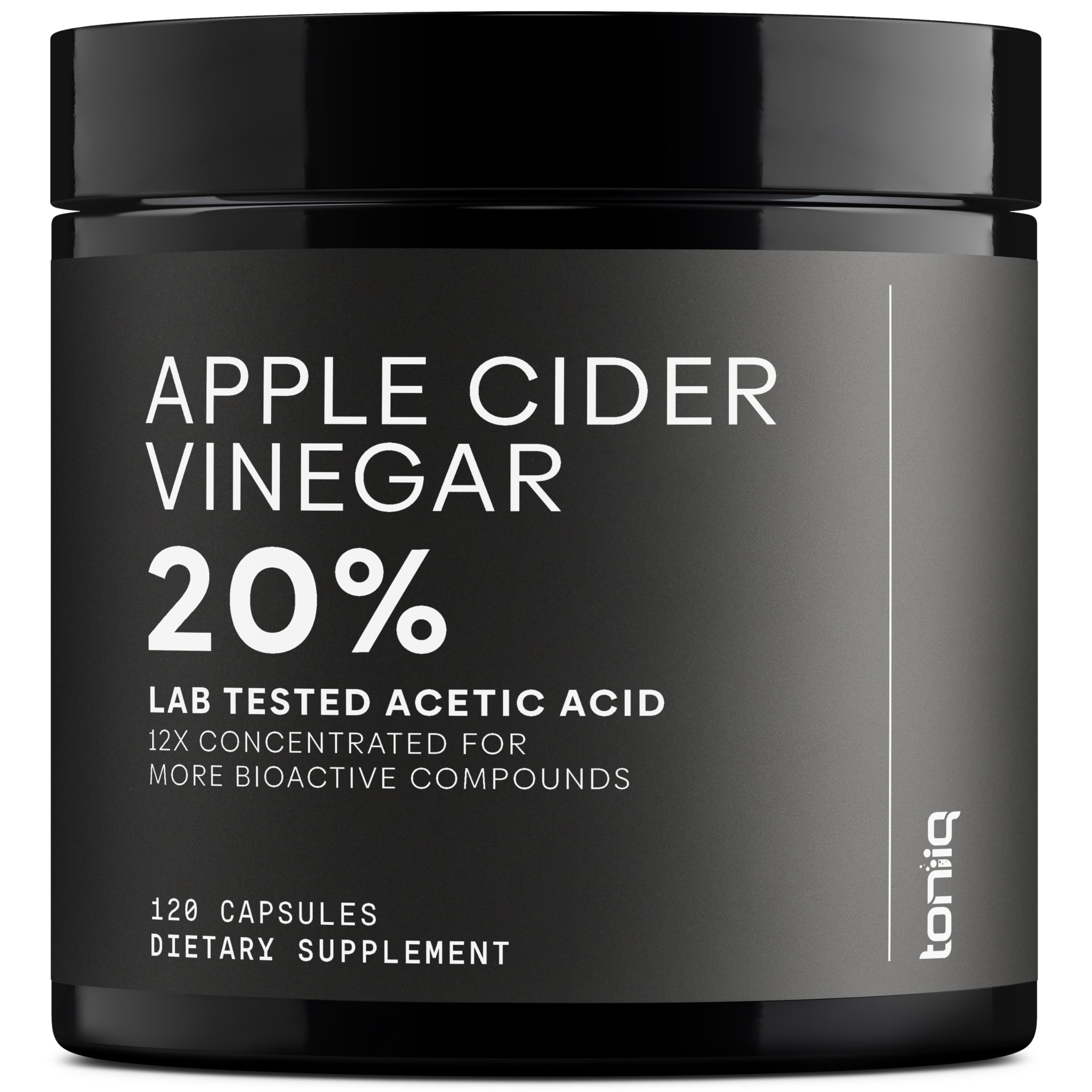 Toniiq Apple Cider Vinegar Capsules - Ultra High Potency 2,010mg Formula with 20% Acetic Acid & Cayenne Pepper - Made with The Mother - Third-Party Lab Tested - 120 Capsules Toniiq uk supplements