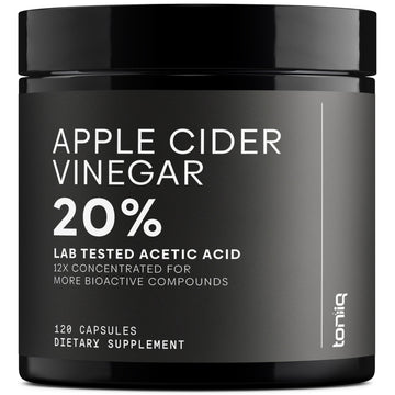 Toniiq Apple Cider Vinegar Capsules - Ultra High Potency 2,010mg Formula with 20% Acetic Acid & Cayenne Pepper - Made with The Mother - Third-Party Lab Tested - 120 Capsules Toniiq uk supplements