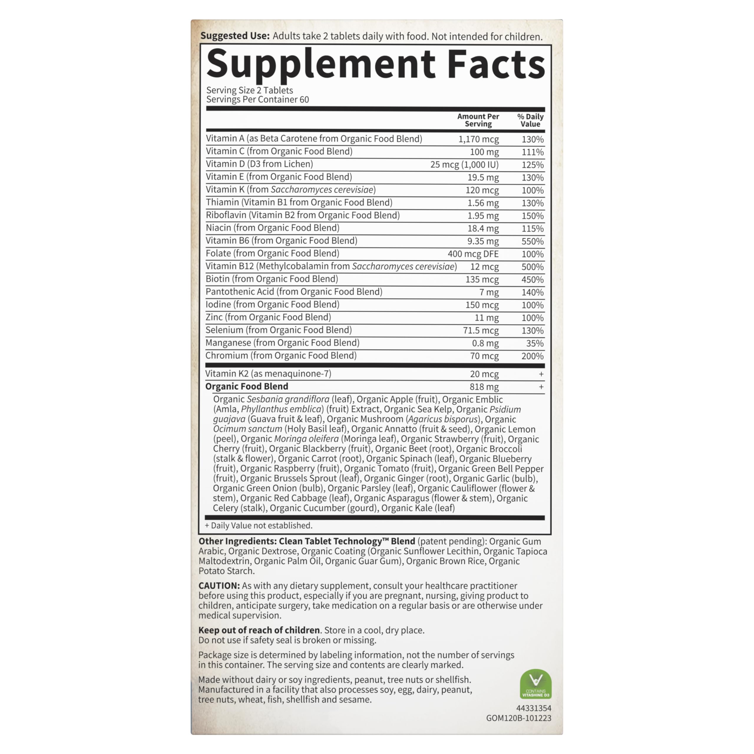 Garden of Life Organics Whole Food Multivitamin for Men, 120 Tablets, Vegan Mens Vitamins and Minerals for Health and Well-Being, Certified Organic Vegan Multi Garden of Life uk supplements