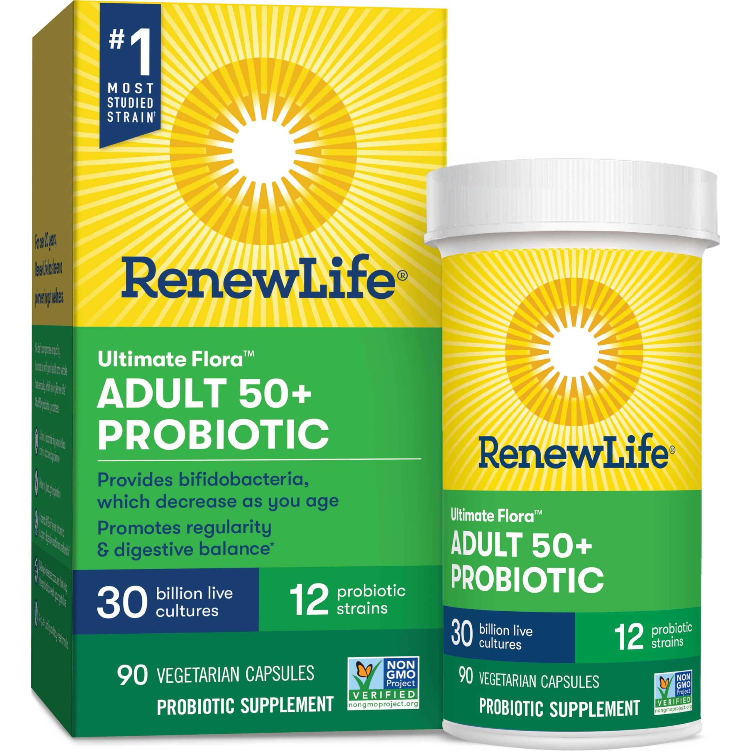 Renew Life Probiotic Adult 50 Plus Probiotic Capsules, Daily Supplement Supports Urinary Renew Life uk supplements