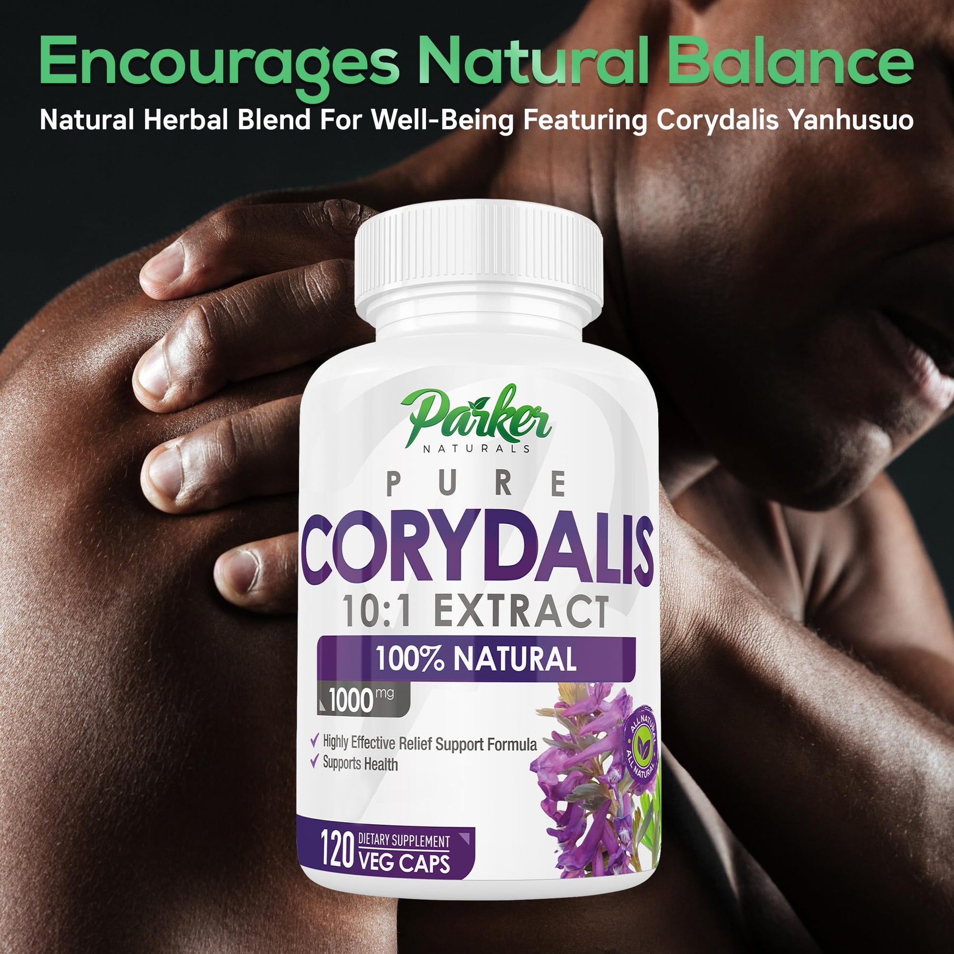 Pure Corydalis Root Extract Capsule - 1000mg Strength, 10:1 Corydalis Yanhusuo Extract, Natural Relief, Long Lasting, 100% Vegetarian, 60 Servings, 120 Count Parker Naturals uk supplements