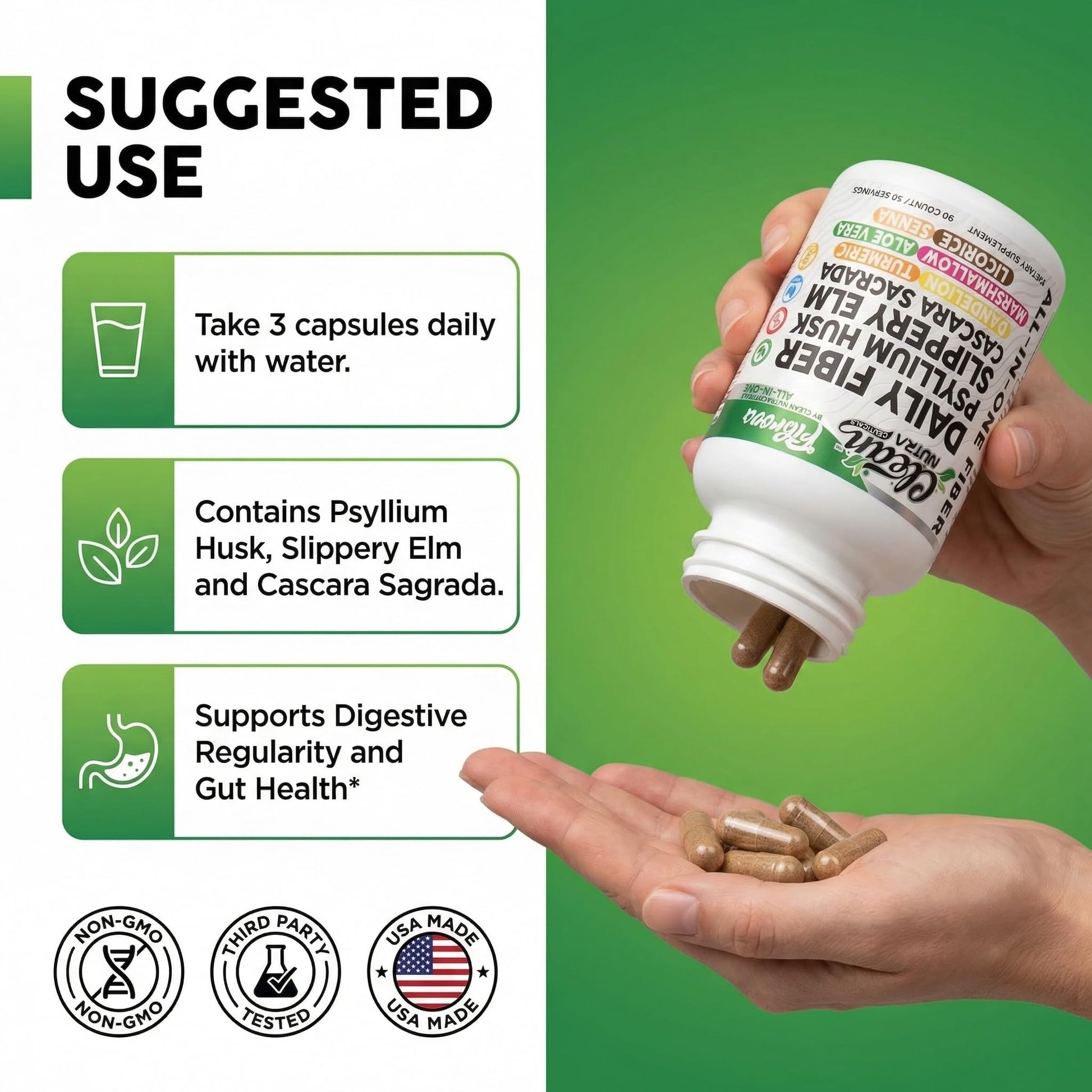 Fiber Supplement Capsules Slippery Elm Psyllium Husk Cascara Sagrada Dandelion Root Turmeric Supplement Aloe Vera Licorice Senna Marshmallow Root Digestive Health Cleanse 90 Pills by Clean Nutra Clean Nutraceuticals uk supplements