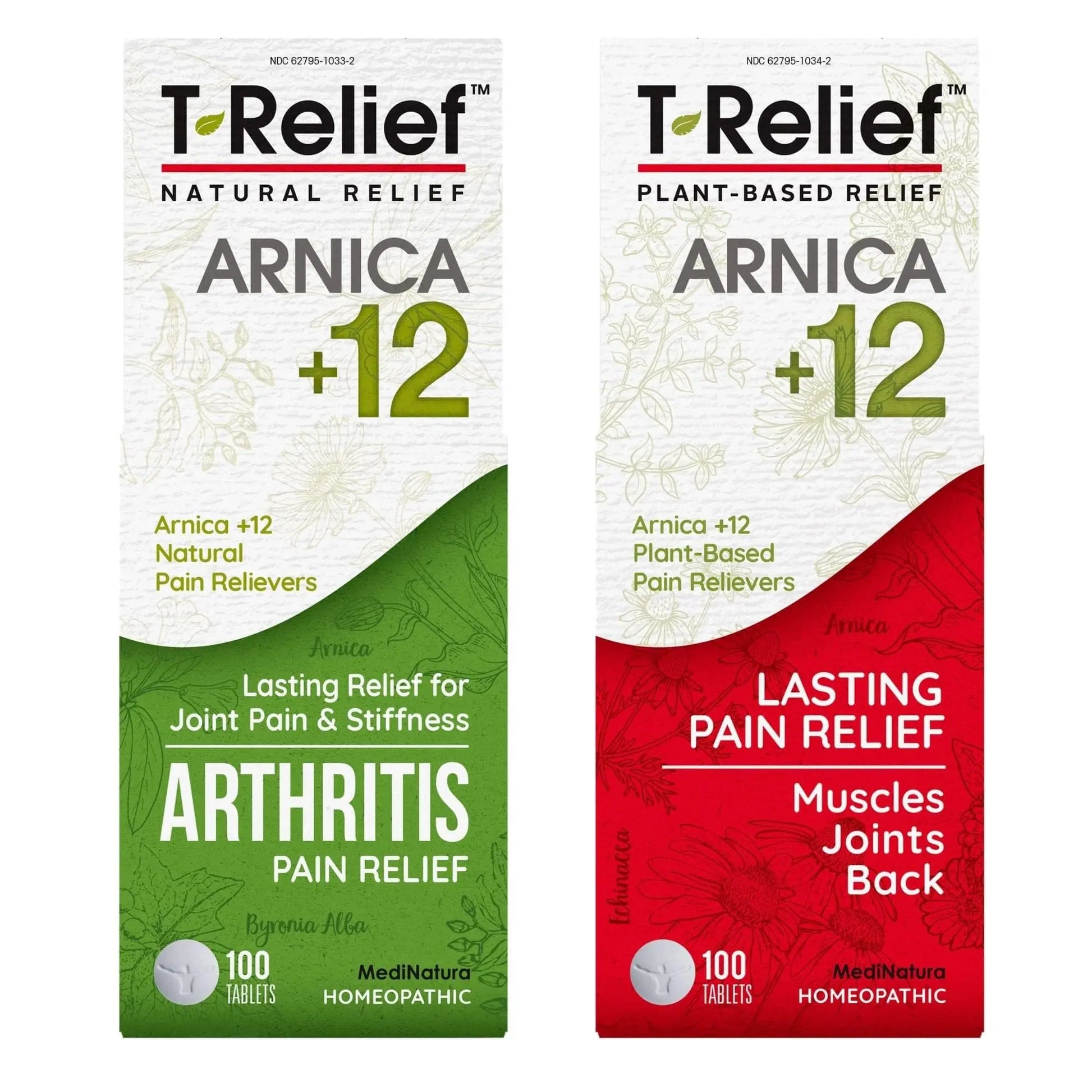 MediNatura Whole Body + Joints Bundle T-Relief Arnica +12 Natural Arthritis Pain Tablets 100ct + T-Relief Arnica +12 Natural Pain Relieving Tablets 100ct MediNatura uk supplements