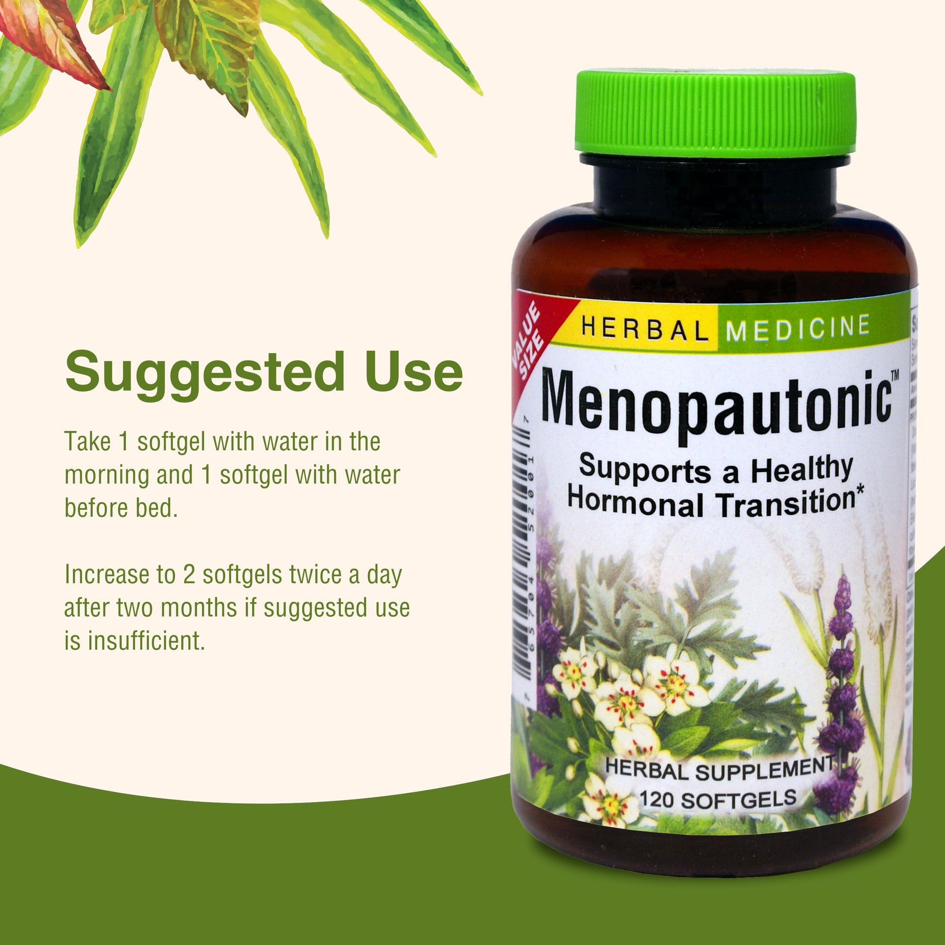 Herbs Etc. Menopautonic Softgels - Essential Supplement for Women - Hormonal Transition Support Supplement - Offers Menopausal Support with Dong Quai & Motherwort - 120 Softgels (120 Servings) Herbs Etc. uk supplements