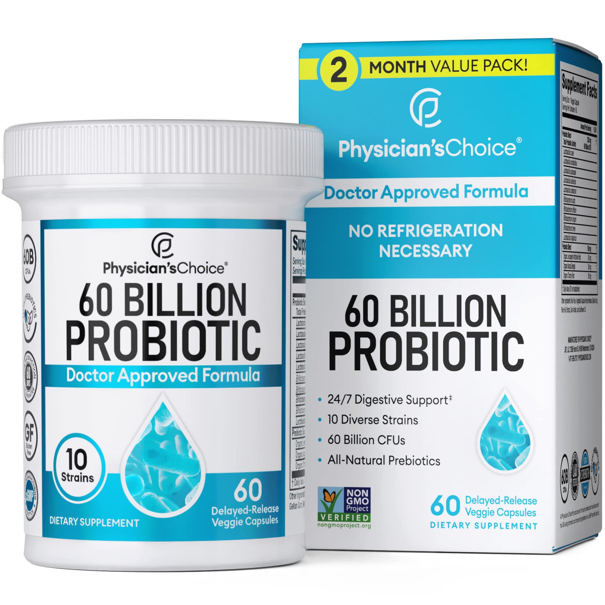 Physician's CHOICE Probiotics 60 Billion CFU - 10 Strains + Organic, 60ct Physician's CHOICE uk supplements