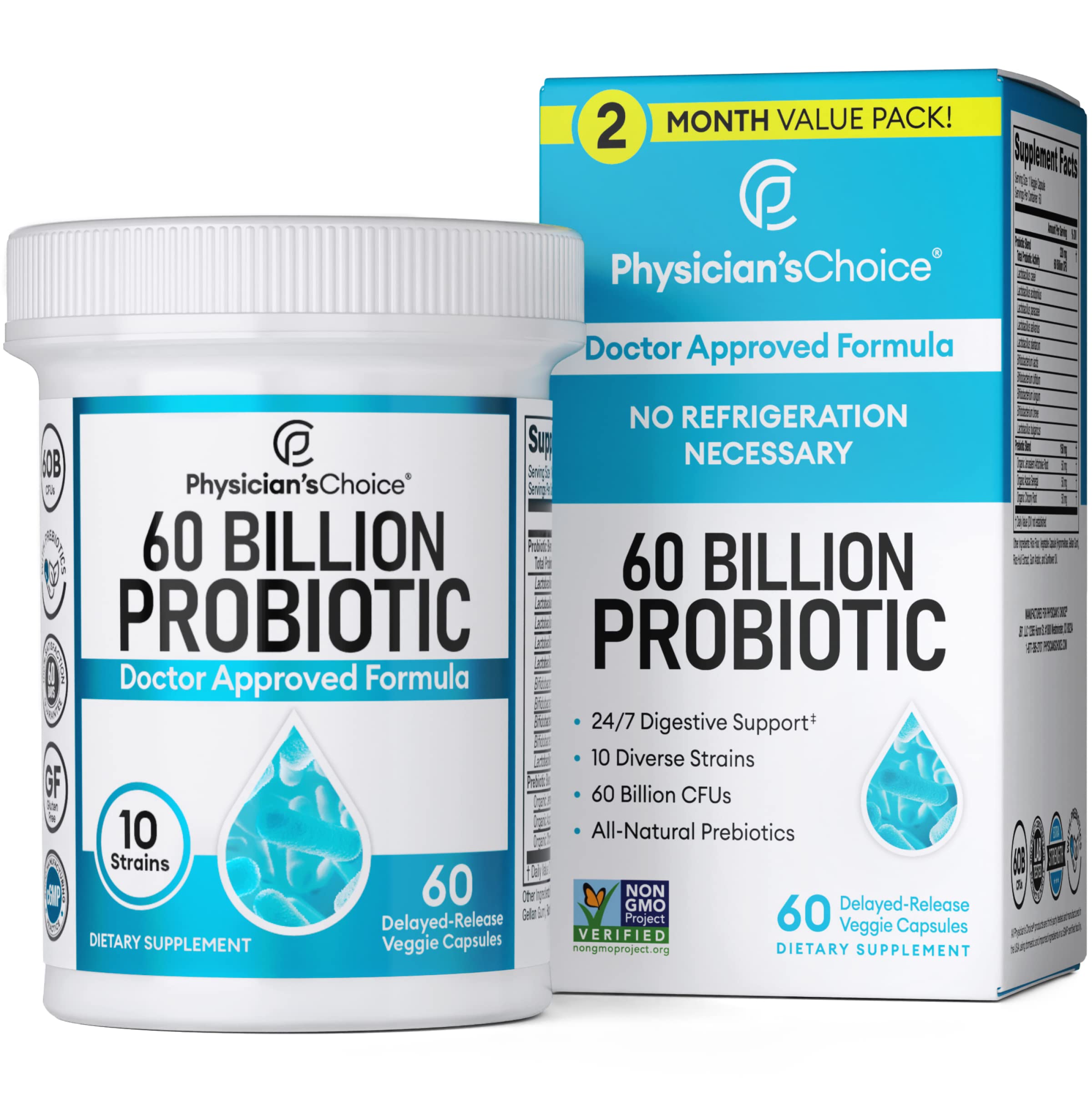 Physician's CHOICE Probiotics 60 Billion CFU - 10 Strains + Organic, 60ct Physician's CHOICE uk supplements