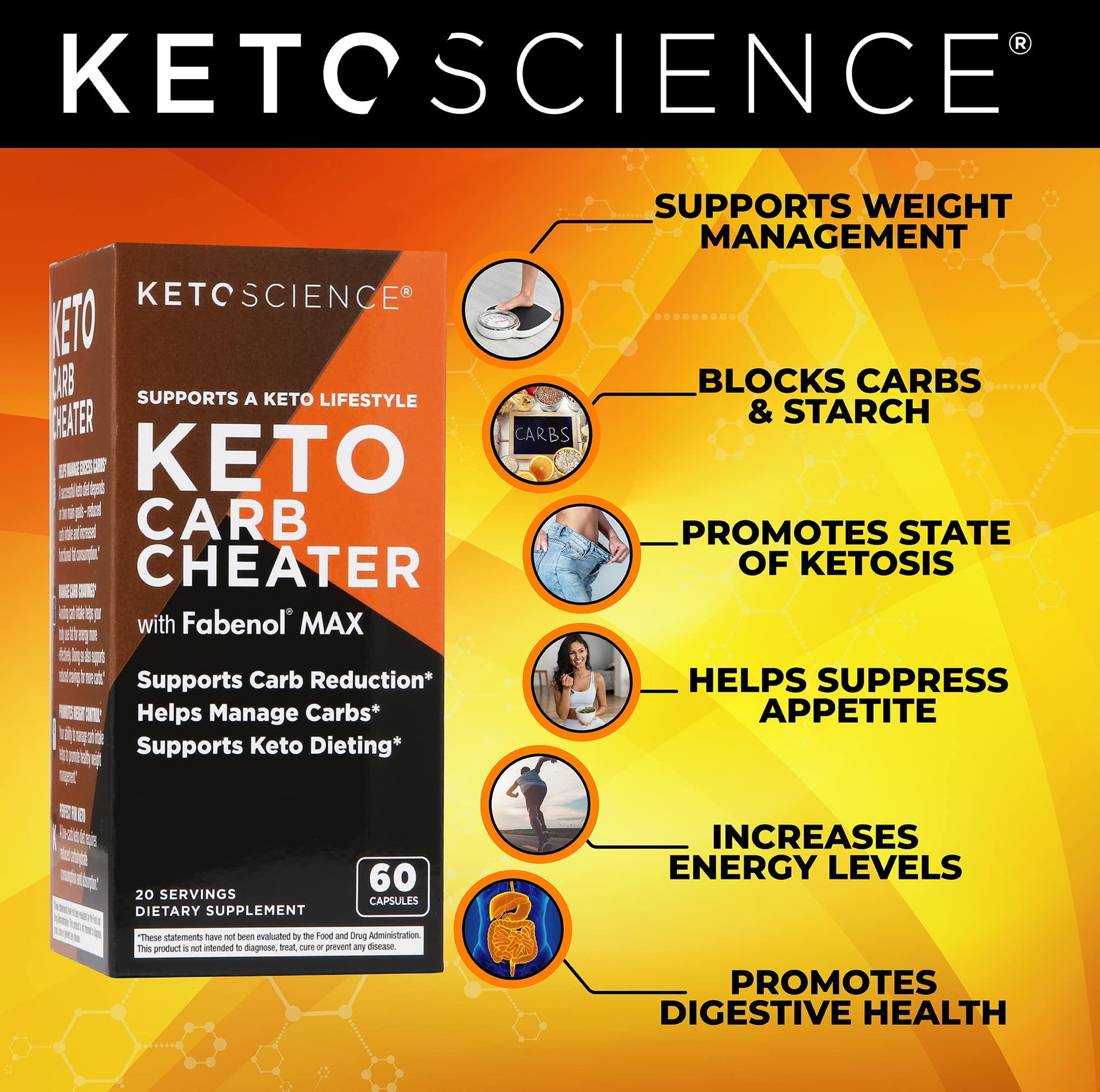 Keto Science Keto Carb Cheater, Supports Carb Reduction, Helps Manage Carbs, Supports Keto Science uk supplements