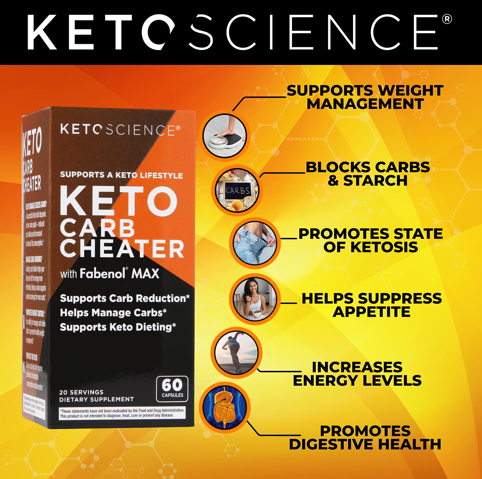 Keto Science Keto Carb Cheater, Supports Carb Reduction, Helps Manage Carbs, Supports Keto Science uk supplements