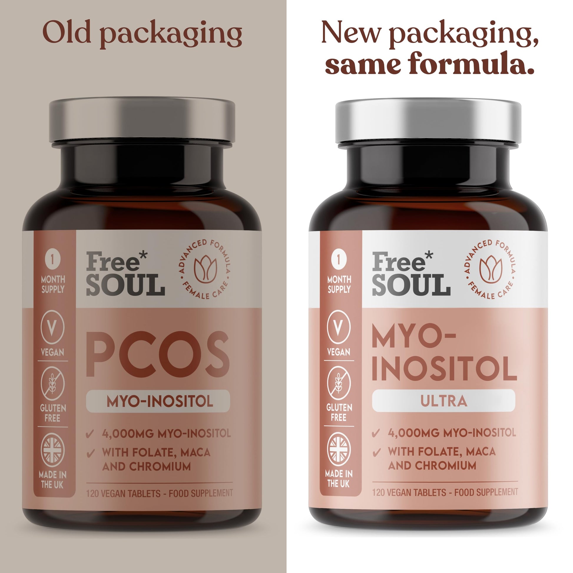 Free Soul Myo-Inositol Ultra Supplement with 4,000mg Myo-Inositol, 200ug Folate, 100ug Free Soul uk supplements