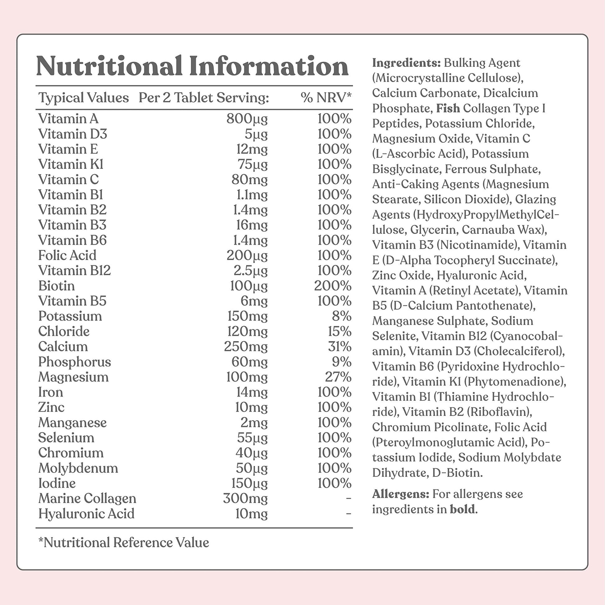 Women's Multivitamins and Minerals with Collagen & Hyaluronic Acid - 27 Essential Free Soul uk supplements