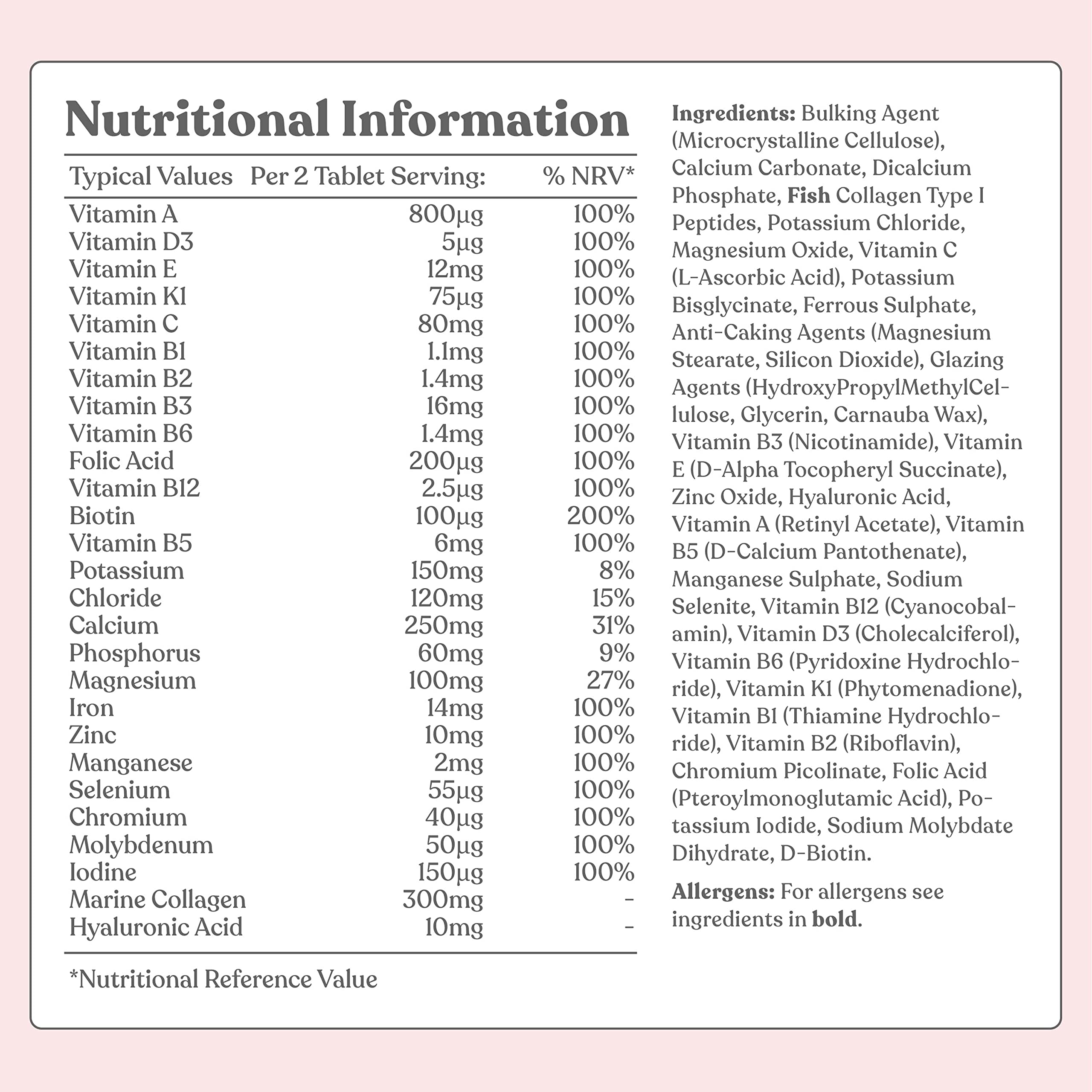 Women's Multivitamins and Minerals with Collagen & Hyaluronic Acid - 27 Essential Free Soul uk supplements