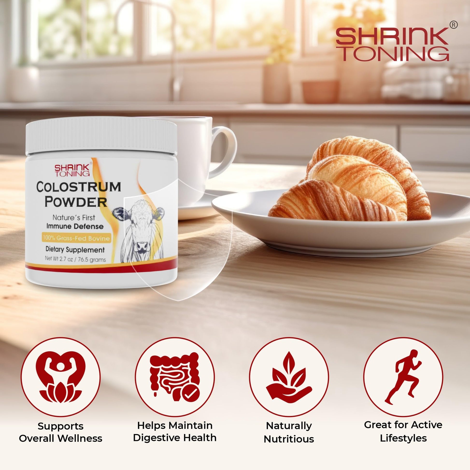 Shrink Colostrum Powder 2.7 oz – Natural Bovine Colostrum Supplement for Overall Health shrink uk supplements