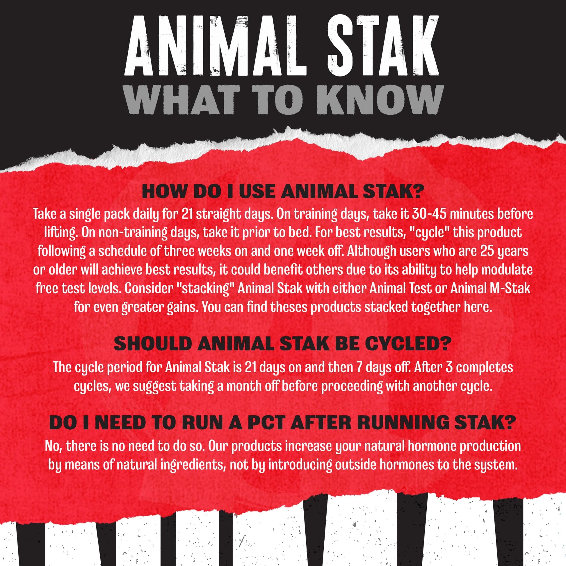 Animal Stak – Complete Natural Hormone Booster Supplement with Tribulus – Natural Testosterone Booster for Athletes – Contains Estrogen Blockers – 1 Month Cycle Animal uk supplements