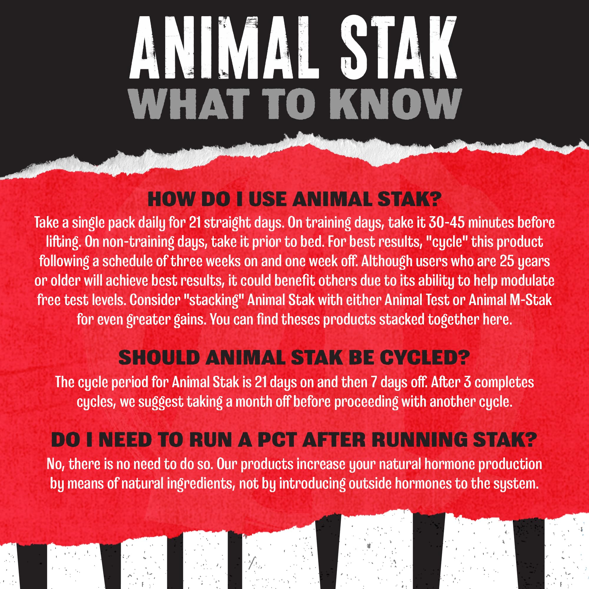Animal Stak – Complete Natural Hormone Booster Supplement with Tribulus – Natural Testosterone Booster for Athletes – Contains Estrogen Blockers – 1 Month Cycle Animal uk supplements