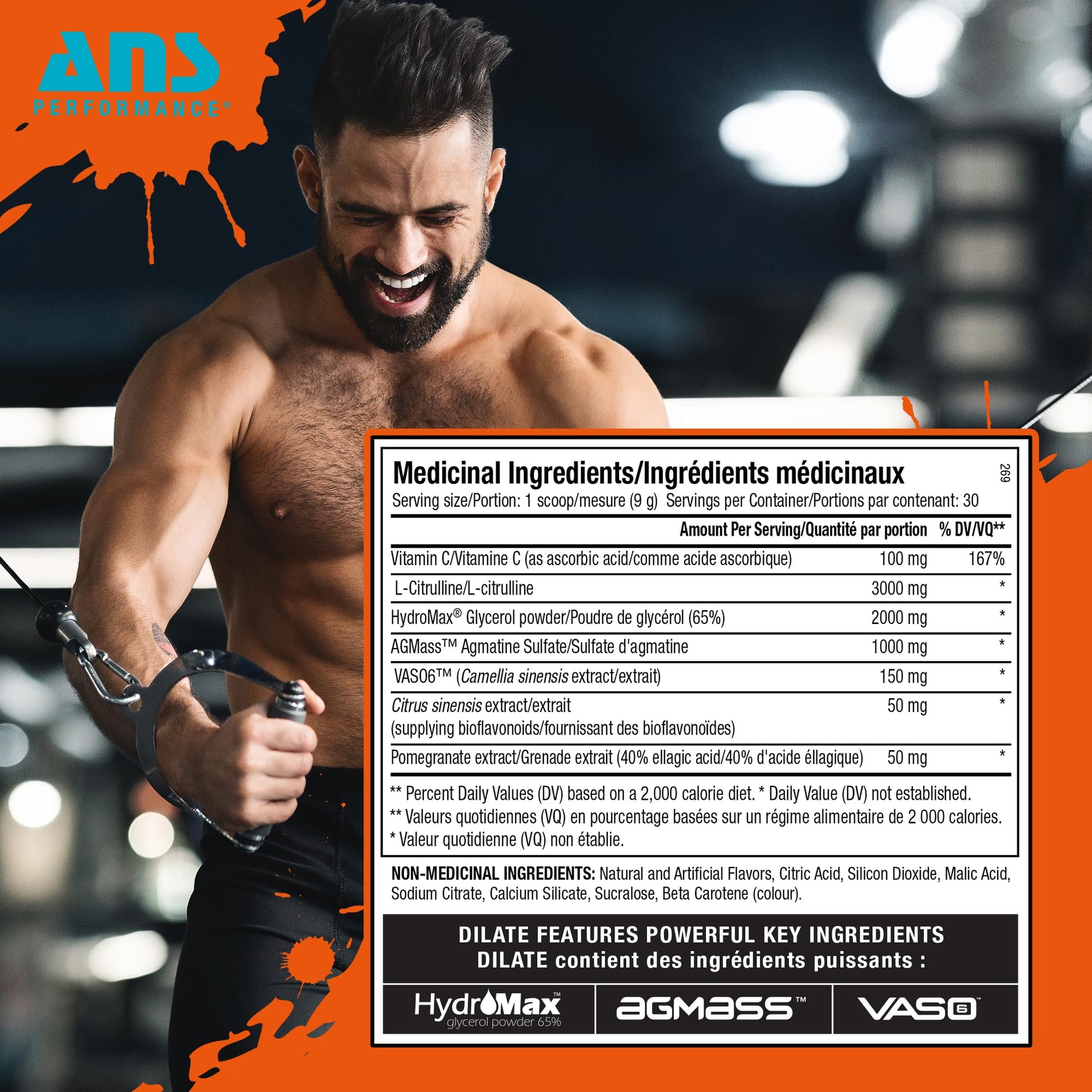 ANS Performance Dilate Pump PreWorkout Powder - Dietary Supplement - Maximizes ANS Performance uk supplements