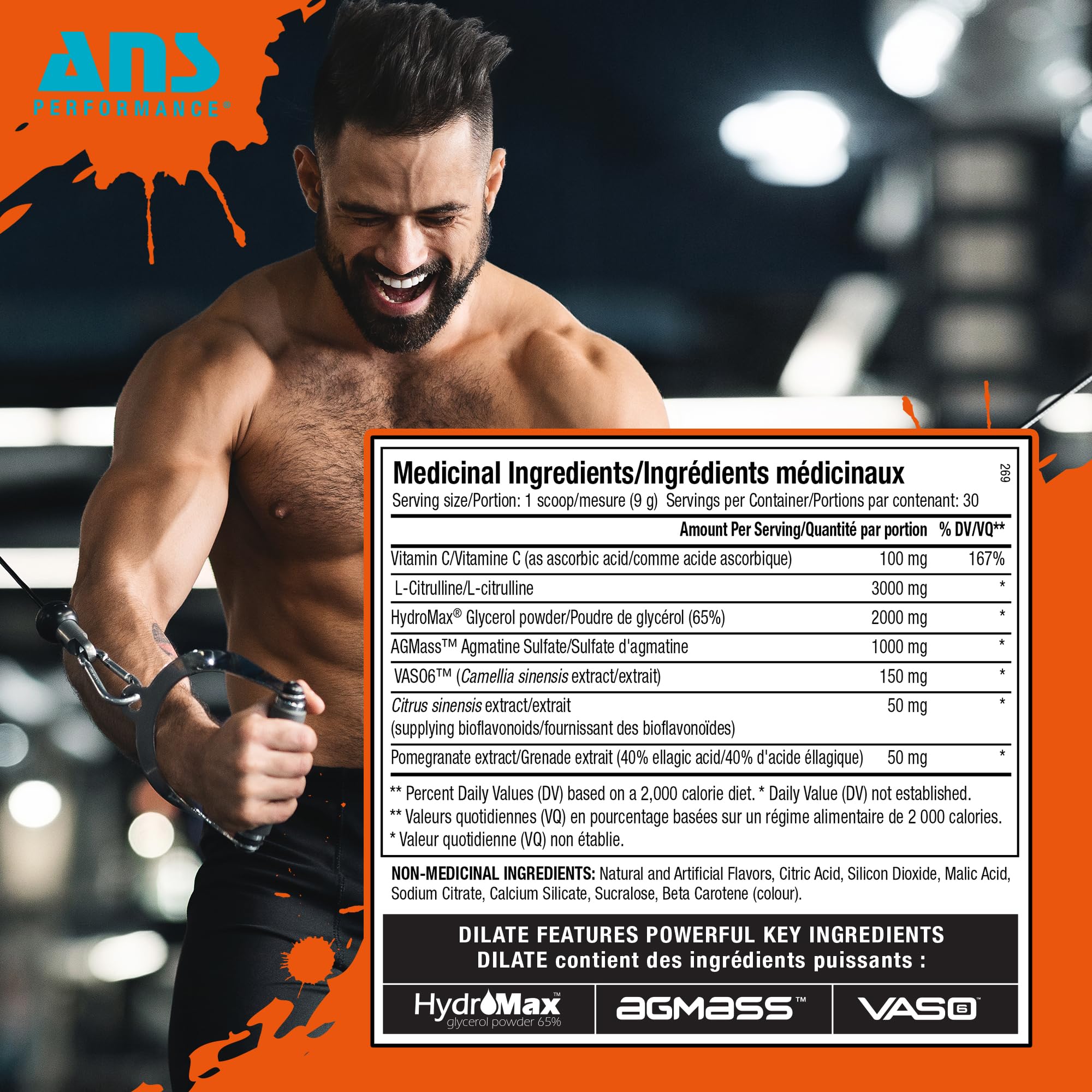 ANS Performance Dilate Pump PreWorkout Powder - Dietary Supplement - Maximizes ANS Performance uk supplements