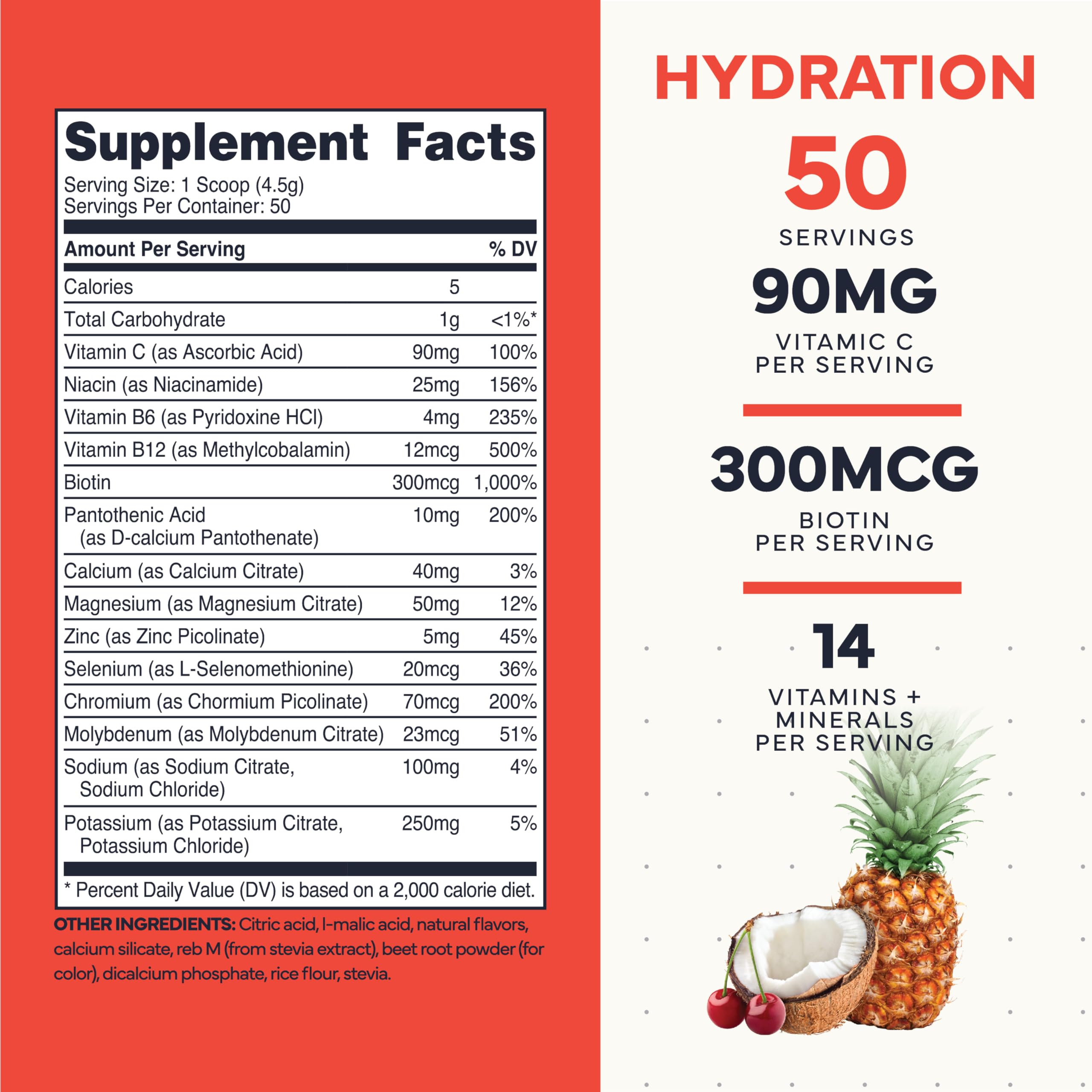 Type Zero Clean Electrolytes Hydration Powder Drink Mix + 14 Essential Vitamins & Minerals - Sugar Free, Zero Artificial Ingredients - Fruit Punch, 50 Servings Type Zero uk supplements
