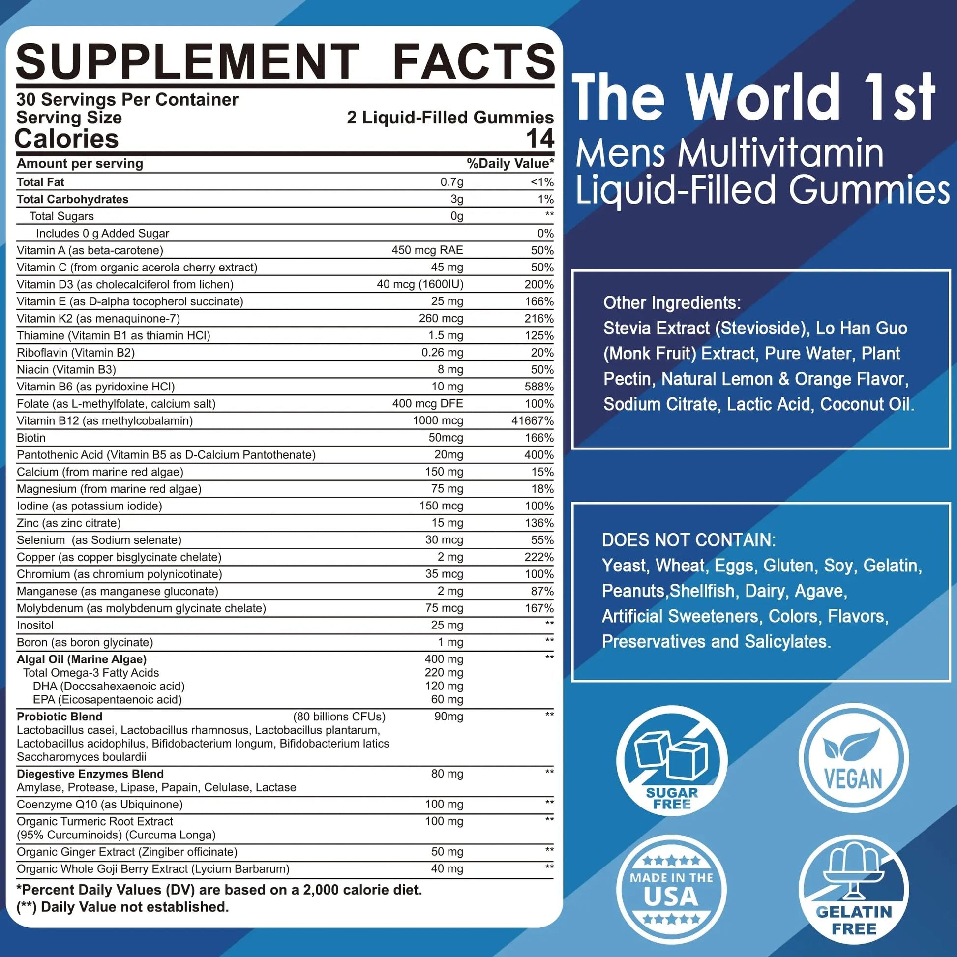 LILICARE Mens Multivitamins Gummies + Methylene Blue Gummies for Human LILICARE uk supplements