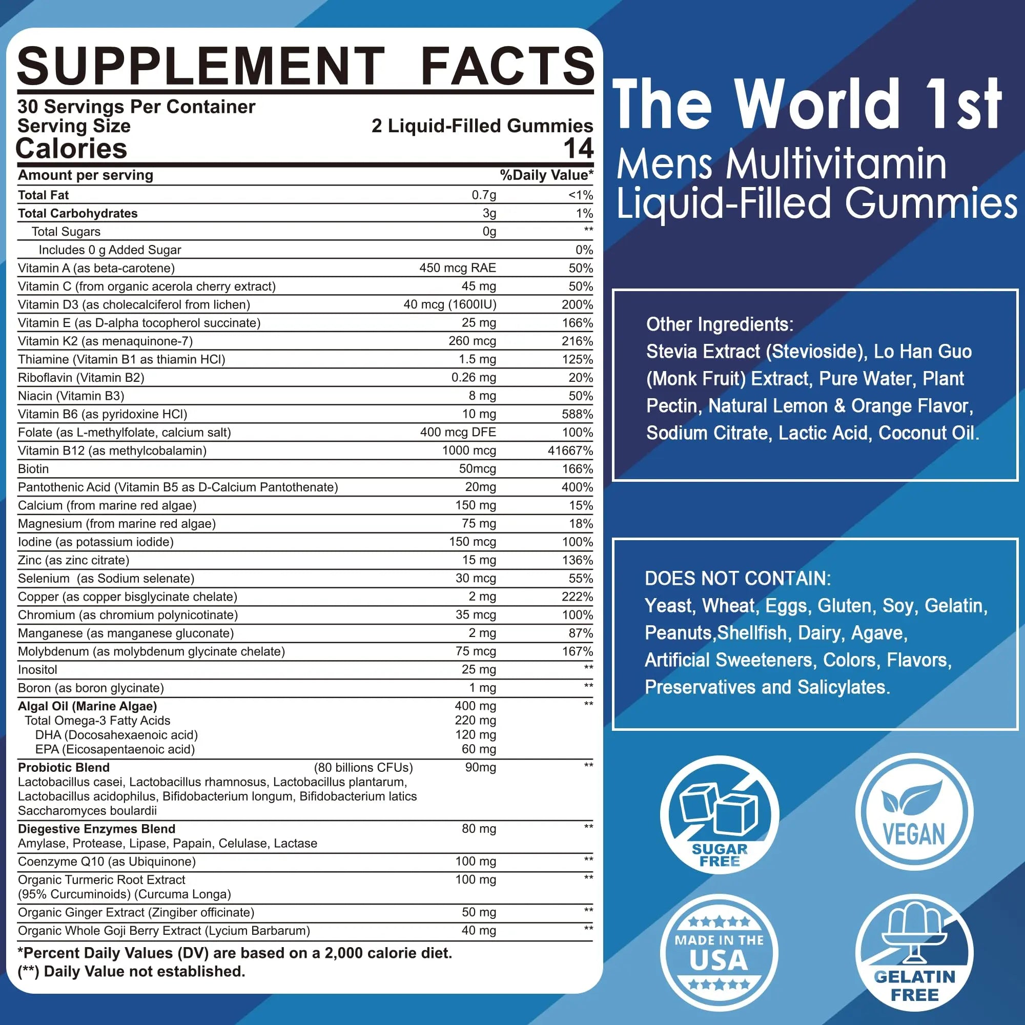 LILICARE Mens Multivitamins Gummies + Methylene Blue Gummies for Human LILICARE uk supplements