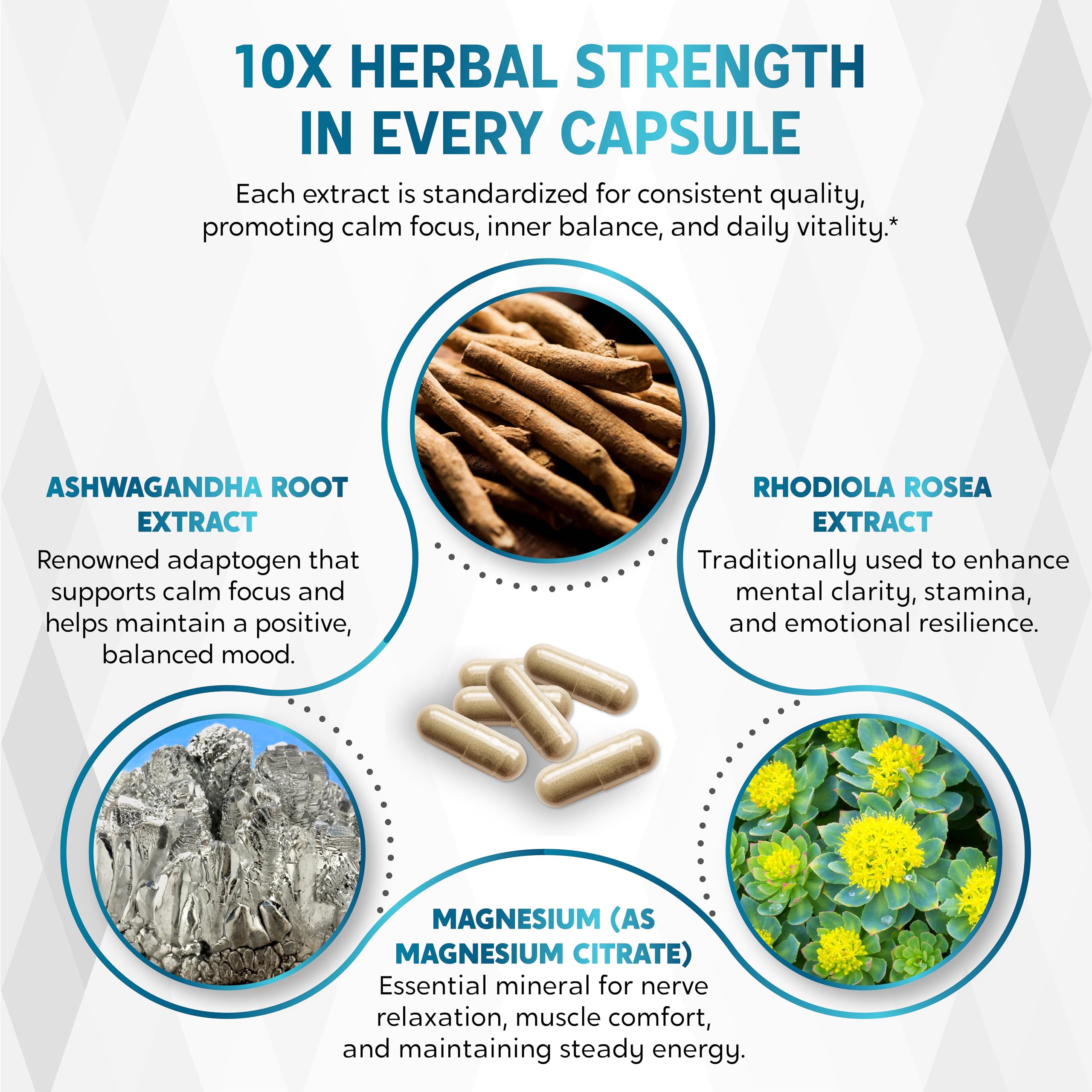 CORTISOL Wellness Ashwagandha 14-in-1 Natural Blend with Phosphatidylserine Magnolia Rhodiola St. John's Wort Peppermint Bacopa - 150 Count NESSARIT uk supplements