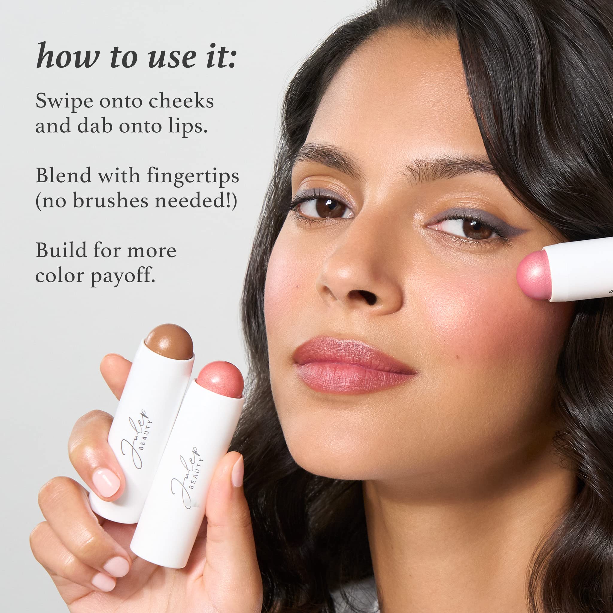 Julep Skip The Brush Cream to Powder Blush Stick - Muted Mauve - Blendable and Buildable Color - 2-in-1 Blush and Lip Makeup Stick Julep uk supplements