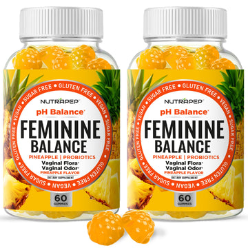 NutraPep Feminine Balance Probiotics Gummies for Women - Vaginal Health & Women's pH Balance Natural Gummy Supplement with Cranberry Pineapple Powder - Sugar Free Gluten Free Vegan (Pack of 2) NutraPep uk supplements