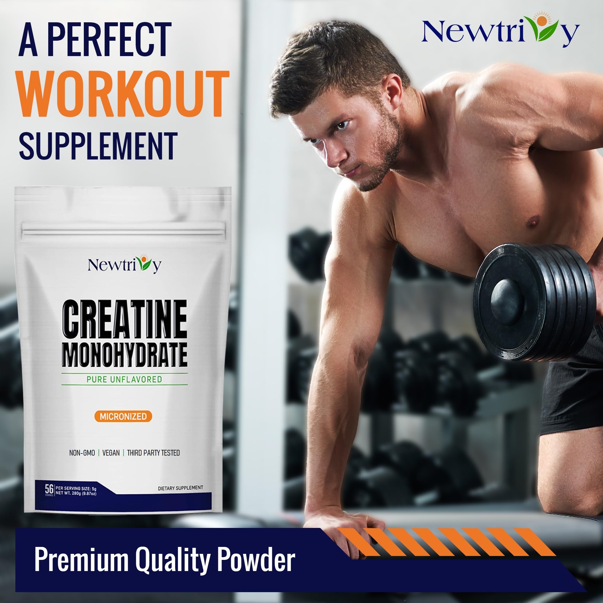 Creatine Monohydrate,Micronized, Pure,Unflavored,280g (9.8oz) Newtrivy uk supplements