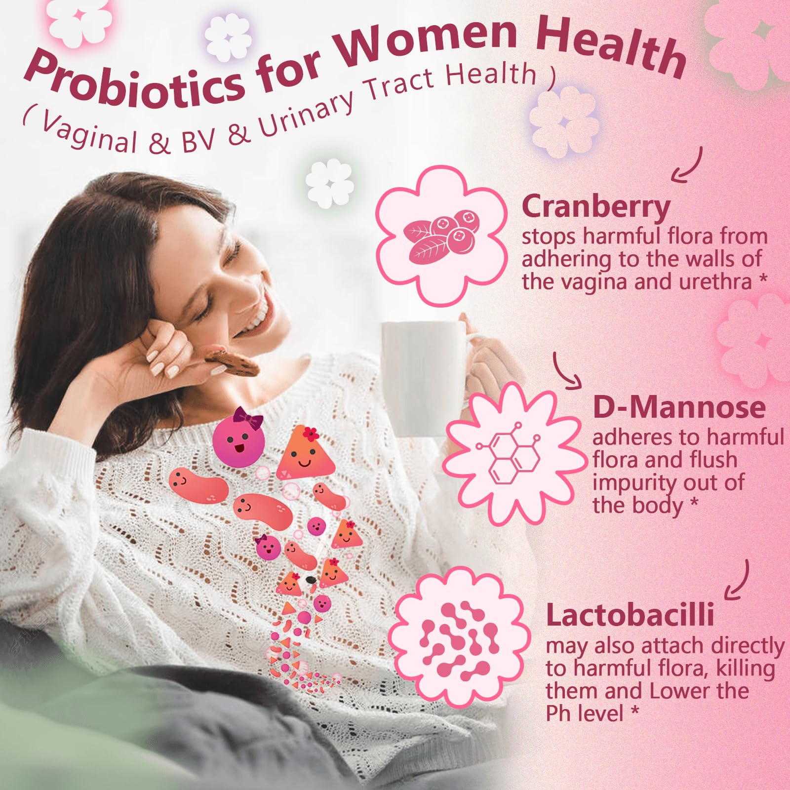 Probiotics for Women Digestive Health, Vaginal Probiotics with D-Mannose & Cranberry NATURE TARGET uk supplements