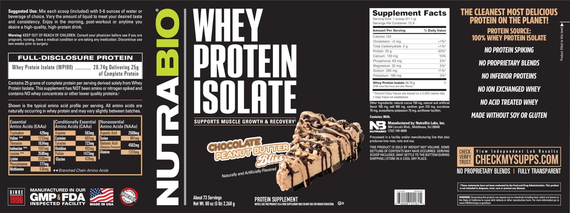 NutraBio Whey Protein Isolate Supplement – 25g of Protein Per Scoop with Complete NutraBio uk supplements