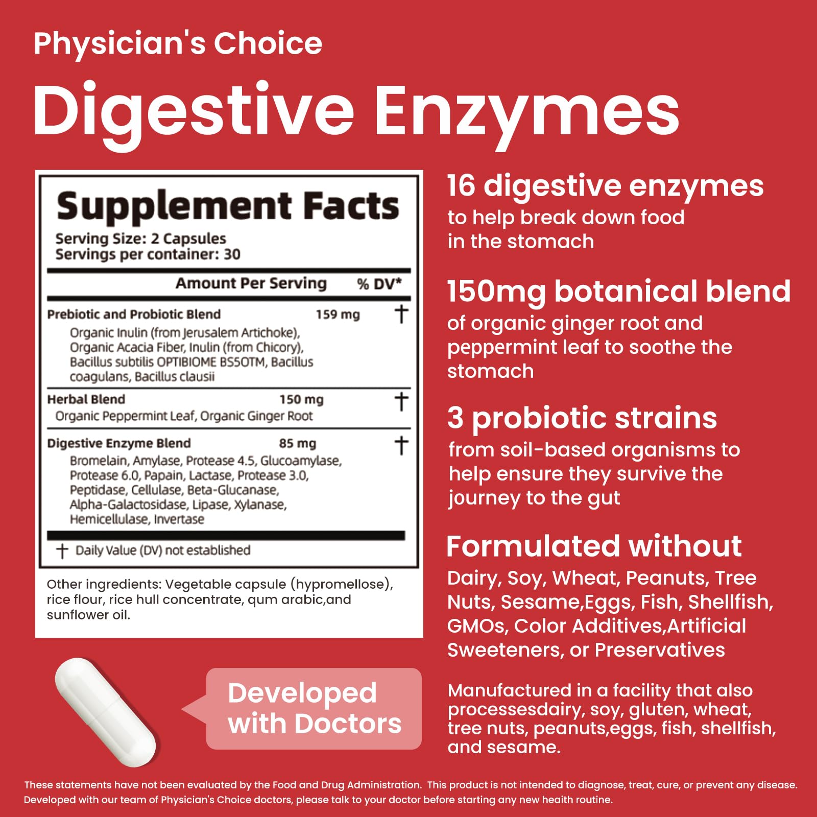 LOUDSAY Digestive Enzymes - Multi Enzymes, Organic Prebiotics & Probiotics for Digestive Health & Gut Health - Meal Time Discomfort Relief & Bloating - Dual Action Approach - 60 CT LOUDSAY uk supplements