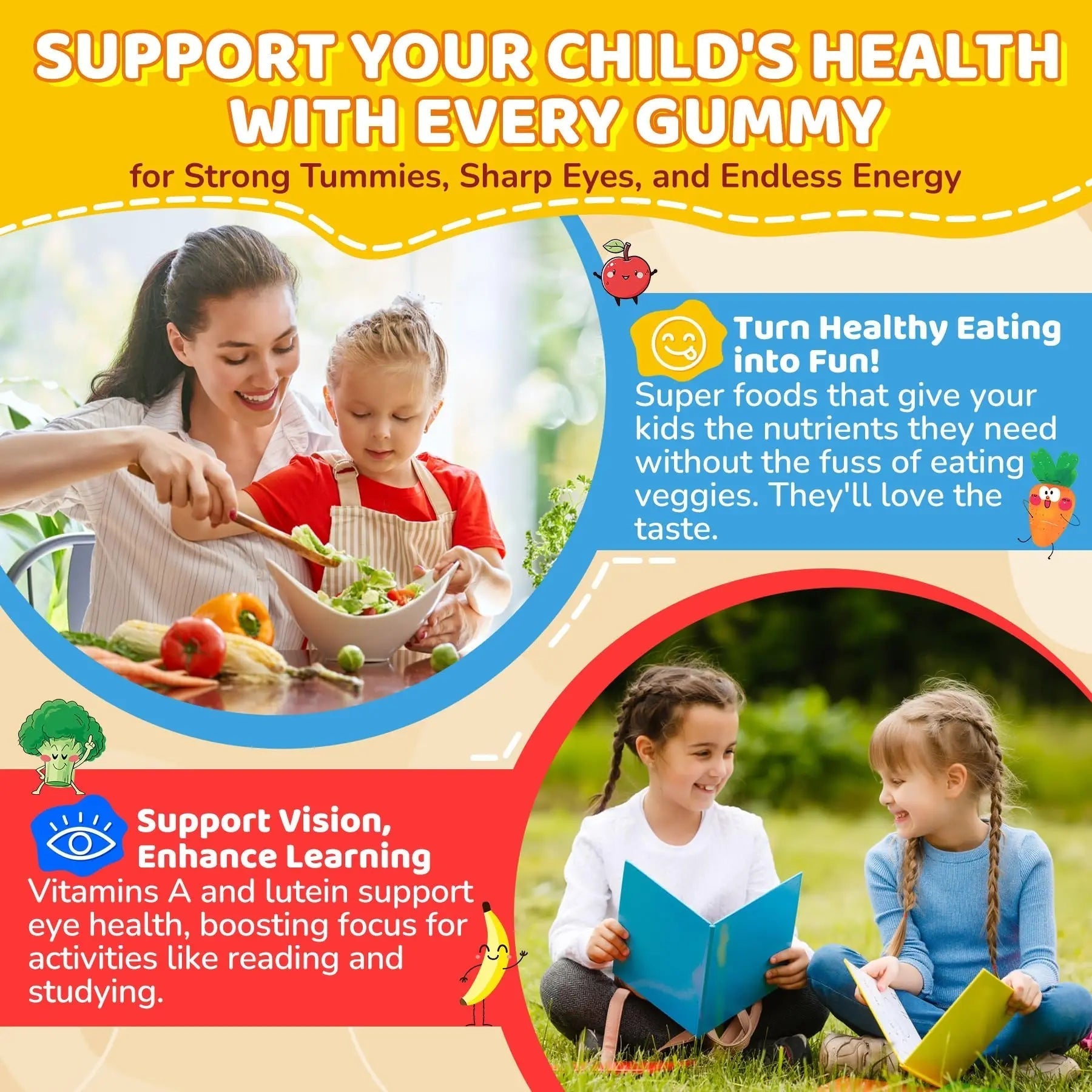 NEVISS Multivitamin for Men & Probiotics for Kids Teen + Veggie & Fruit Fiber Gummies NEVISS uk supplements