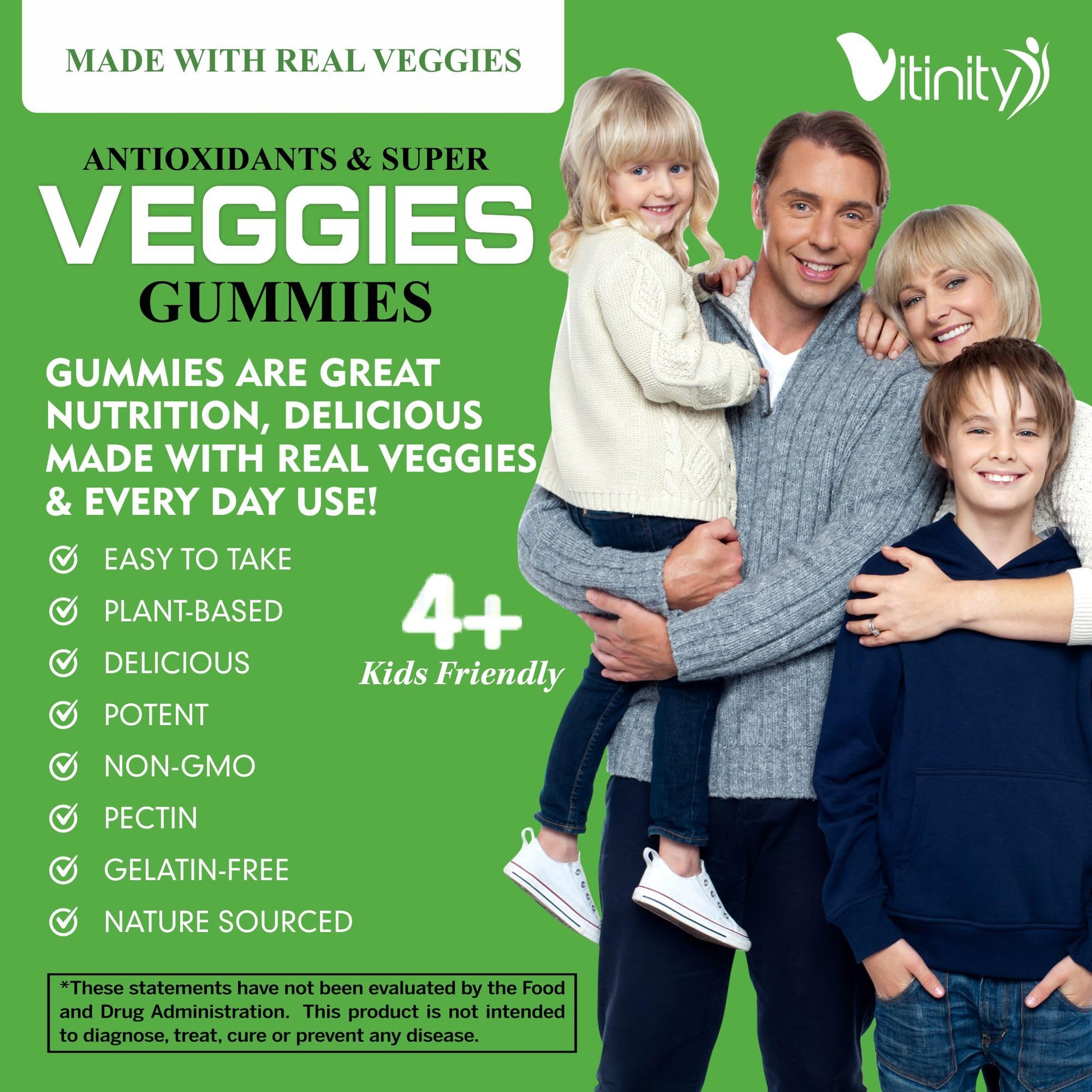 VITINITY Made with Real Super Veggies Delicious Gummy Supplement,Men,Women & Kids VITINITY uk supplements